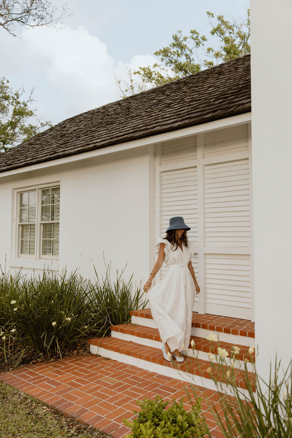 Hadlee Ruffle Sleeve Maxi Dress - Off White