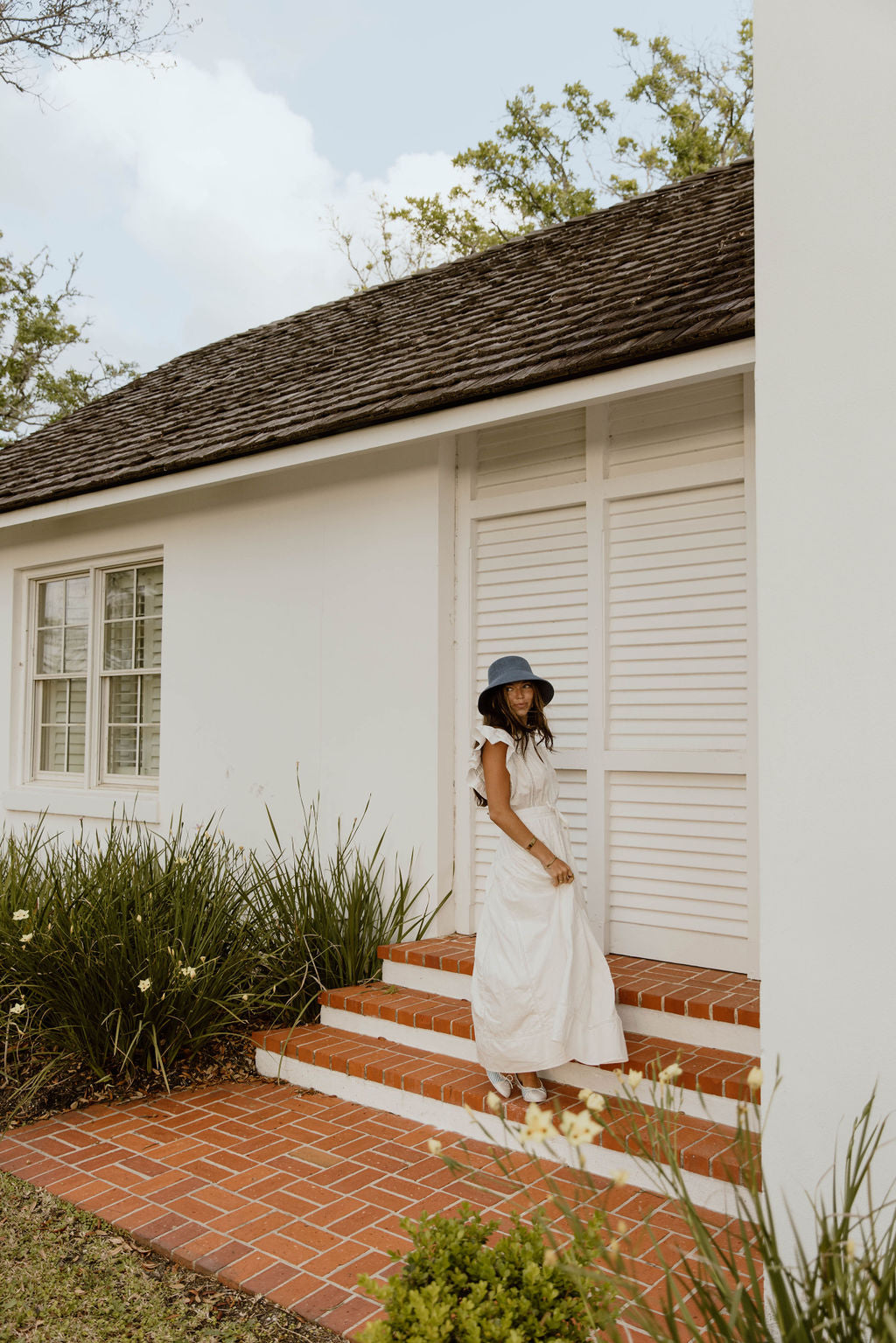 Hadlee Ruffle Sleeve Maxi Dress - Off White