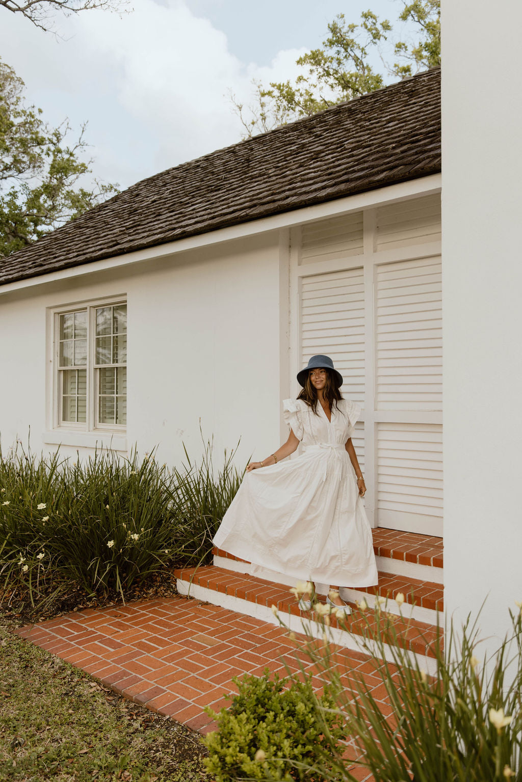 Hadlee Ruffle Sleeve Maxi Dress - Off White