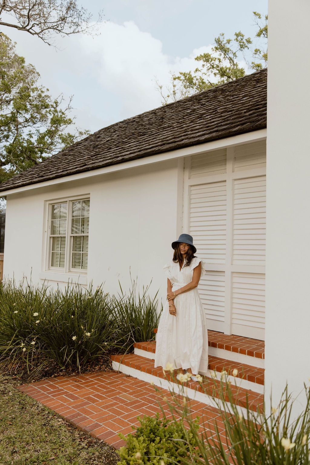 Hadlee Ruffle Sleeve Maxi Dress - Off White