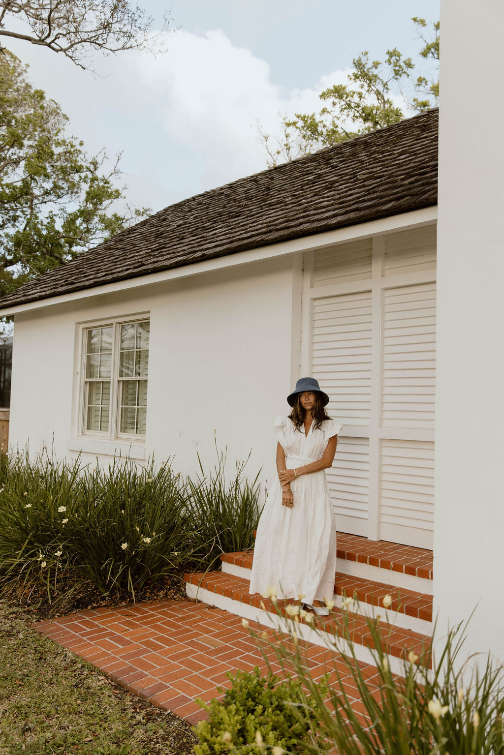 Hadlee Ruffle Sleeve Maxi Dress - Off White