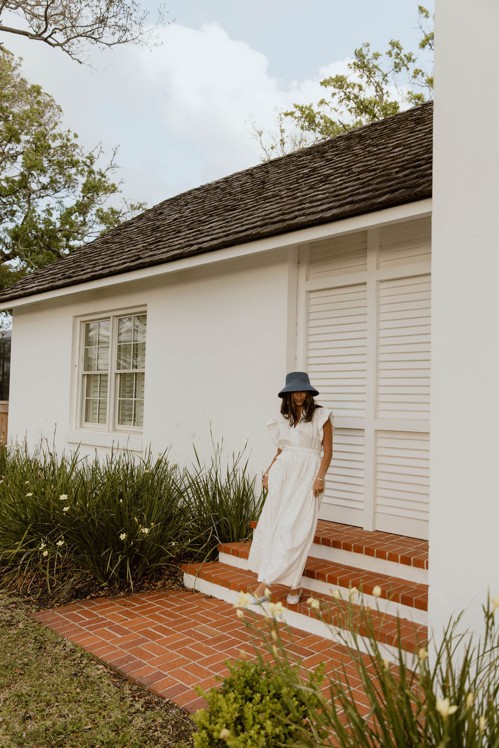 Hadlee Ruffle Sleeve Maxi Dress - Off White