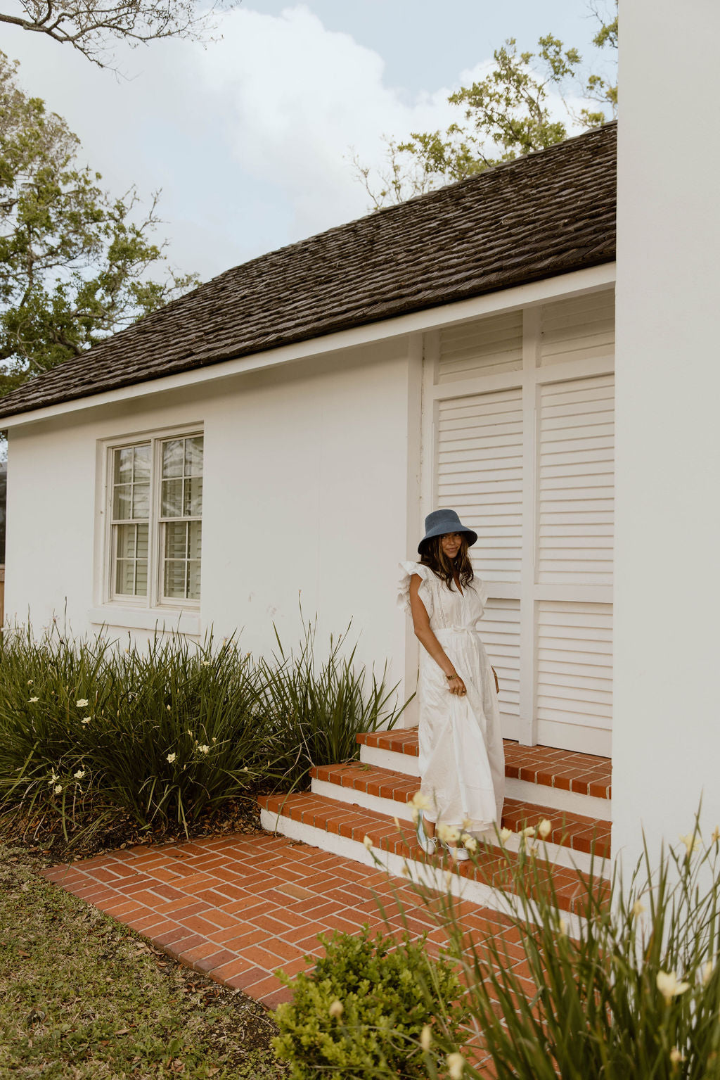 Hadlee Ruffle Sleeve Maxi Dress - Off White