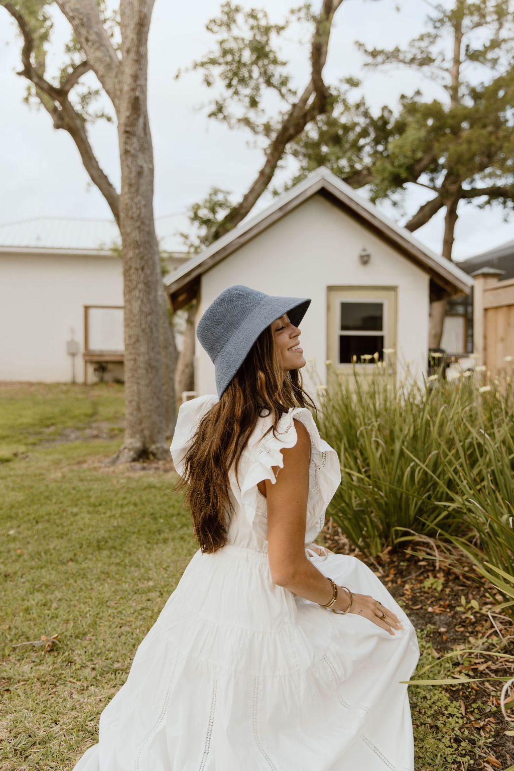 Hadlee Ruffle Sleeve Maxi Dress - Off White
