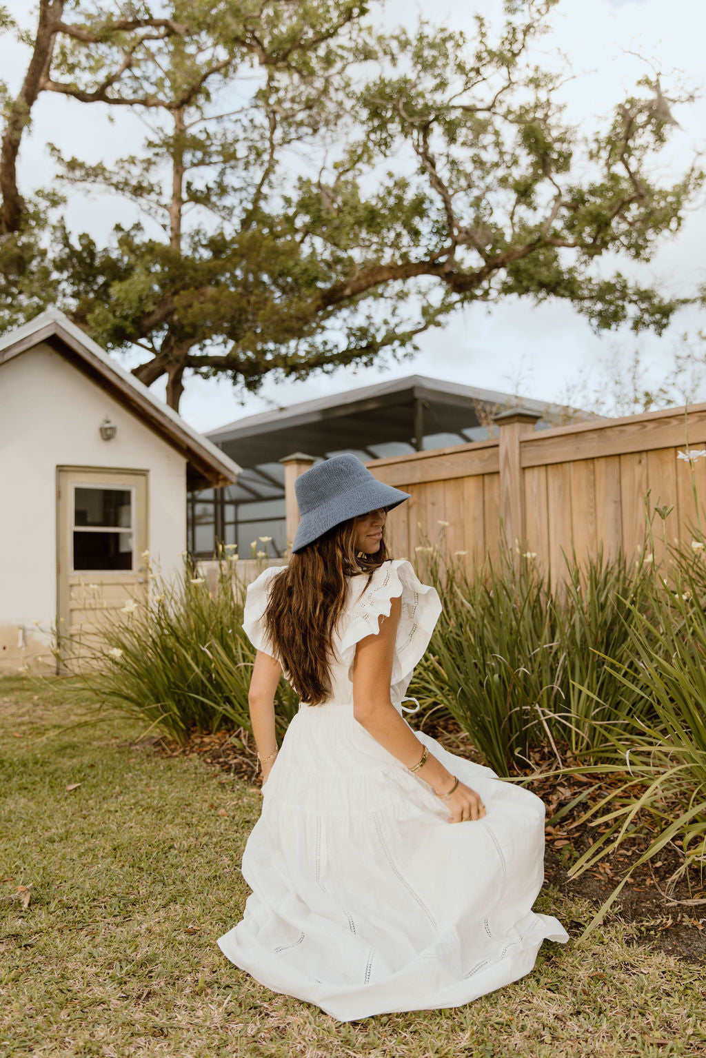 Hadlee Ruffle Sleeve Maxi Dress - Off White