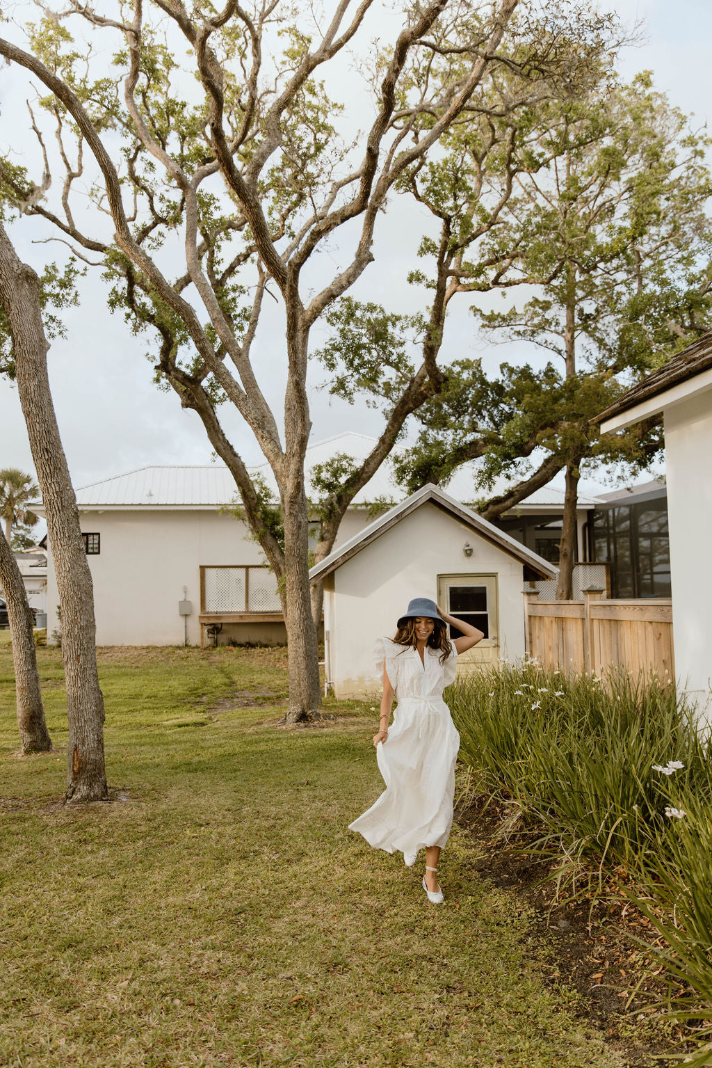 Hadlee Ruffle Sleeve Maxi Dress - Off White