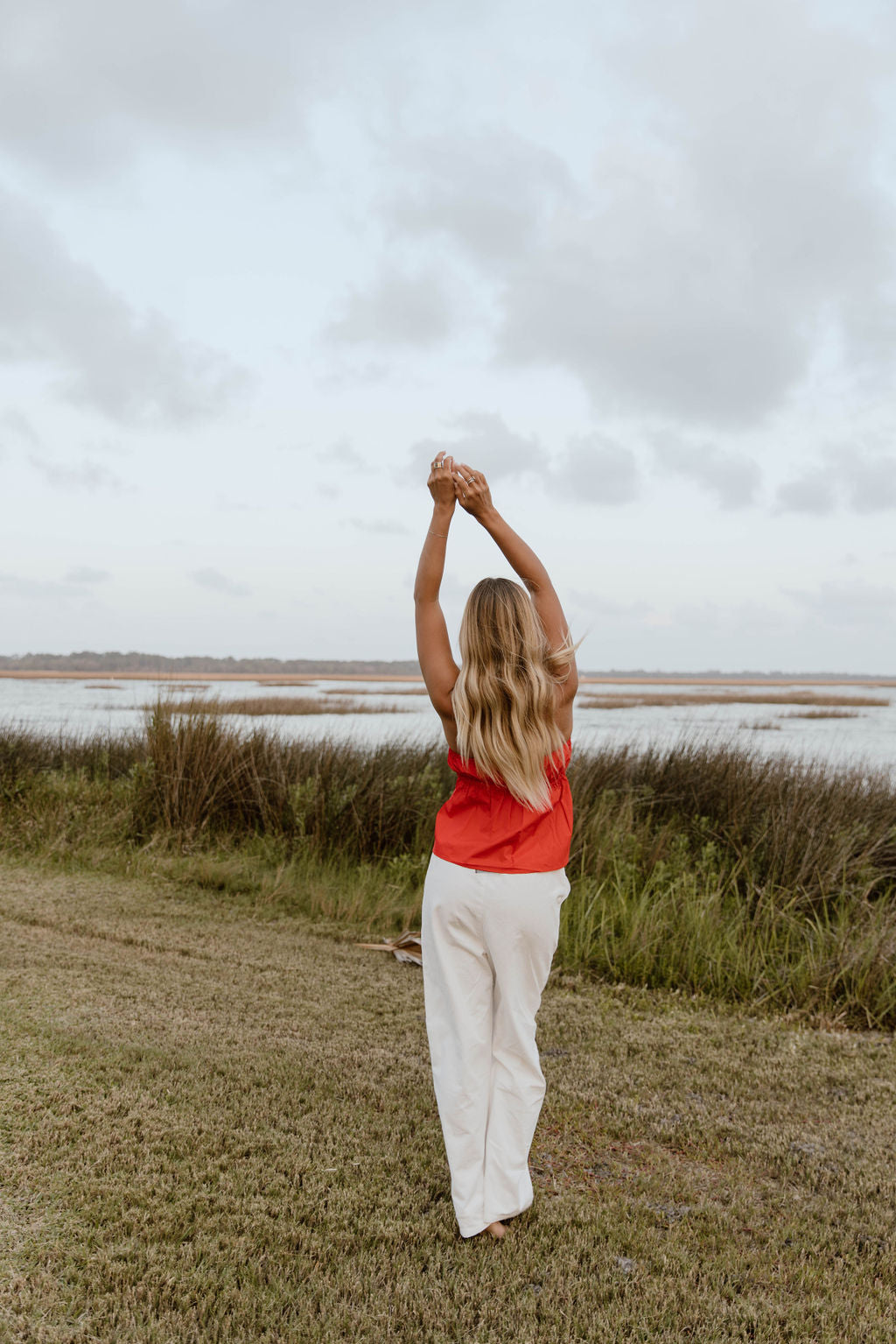 Alina Flare Strapless Top - Red