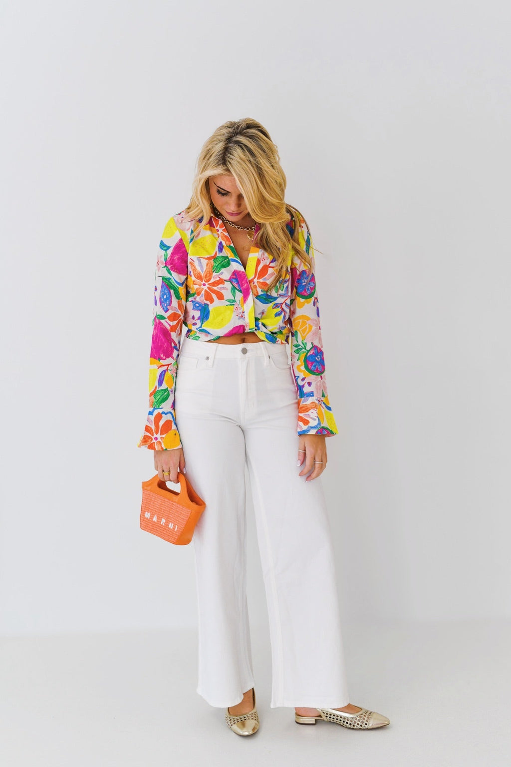 Becca Tropical Print Crop Top-Multi