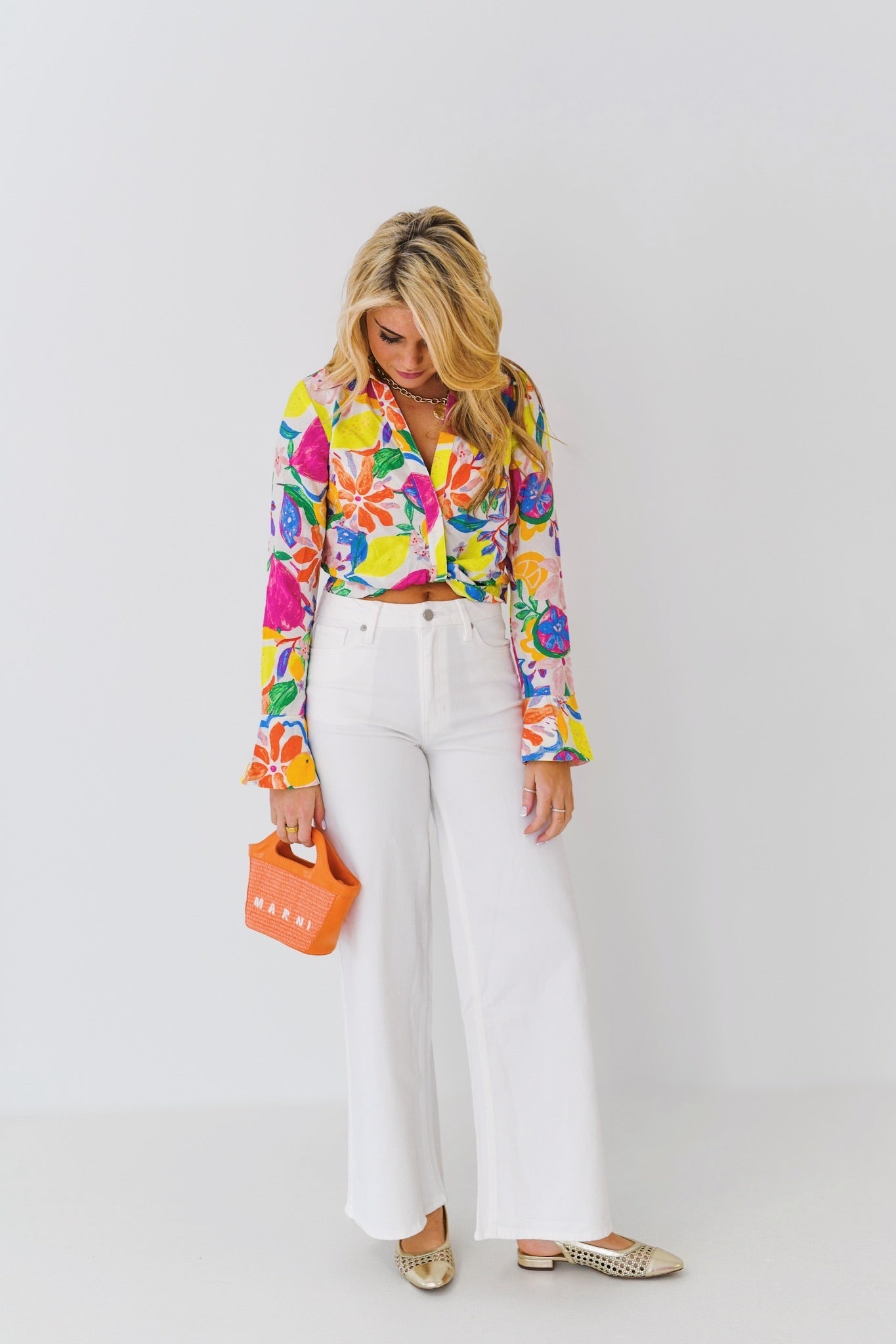 Becca Tropical Print Crop Top-Multi