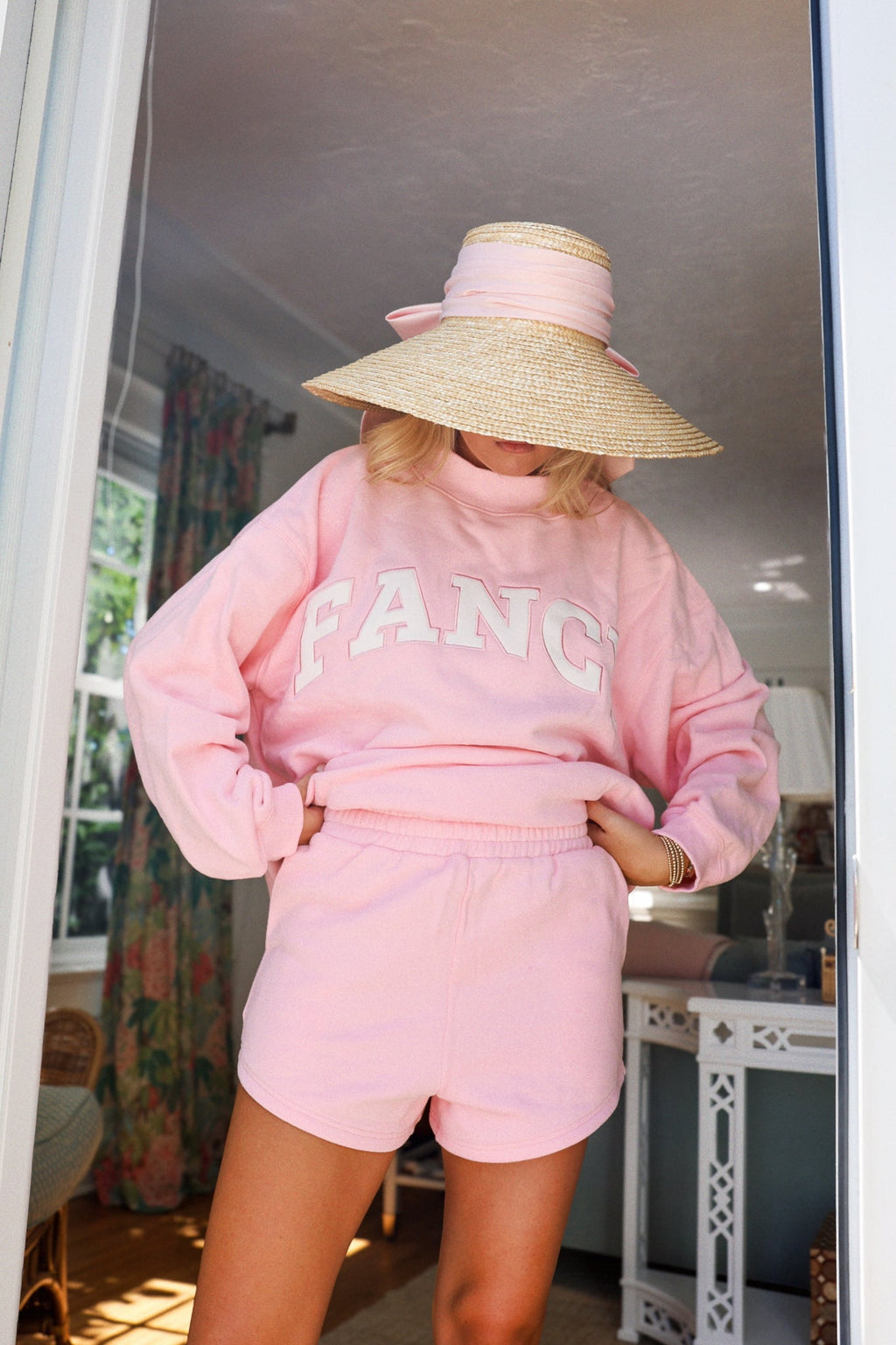 Fancy Fleece Lined Mini Shorts - Powder Pink