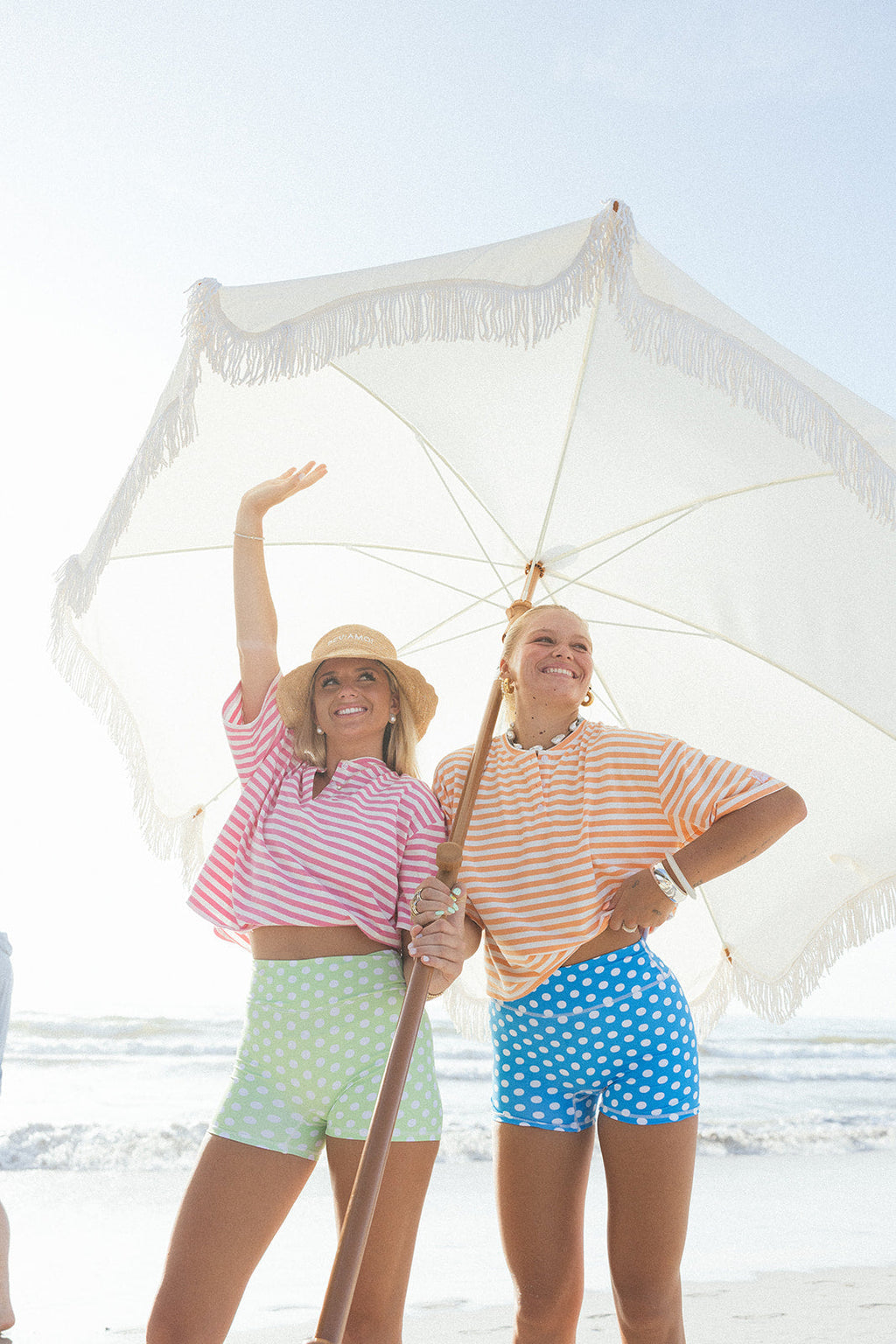 Fancy Buttoned Striped Short Sleeve Top