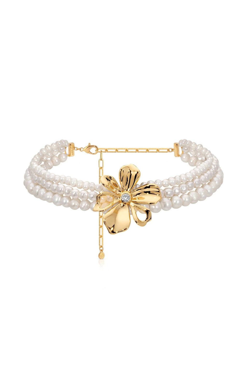 Pearl Petals Choker: Pearl with 18k Gold Plating