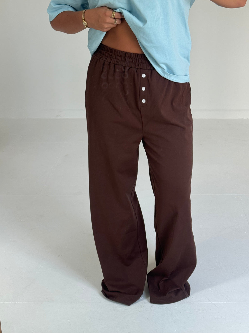 Fancy Button Pants - Chocolate