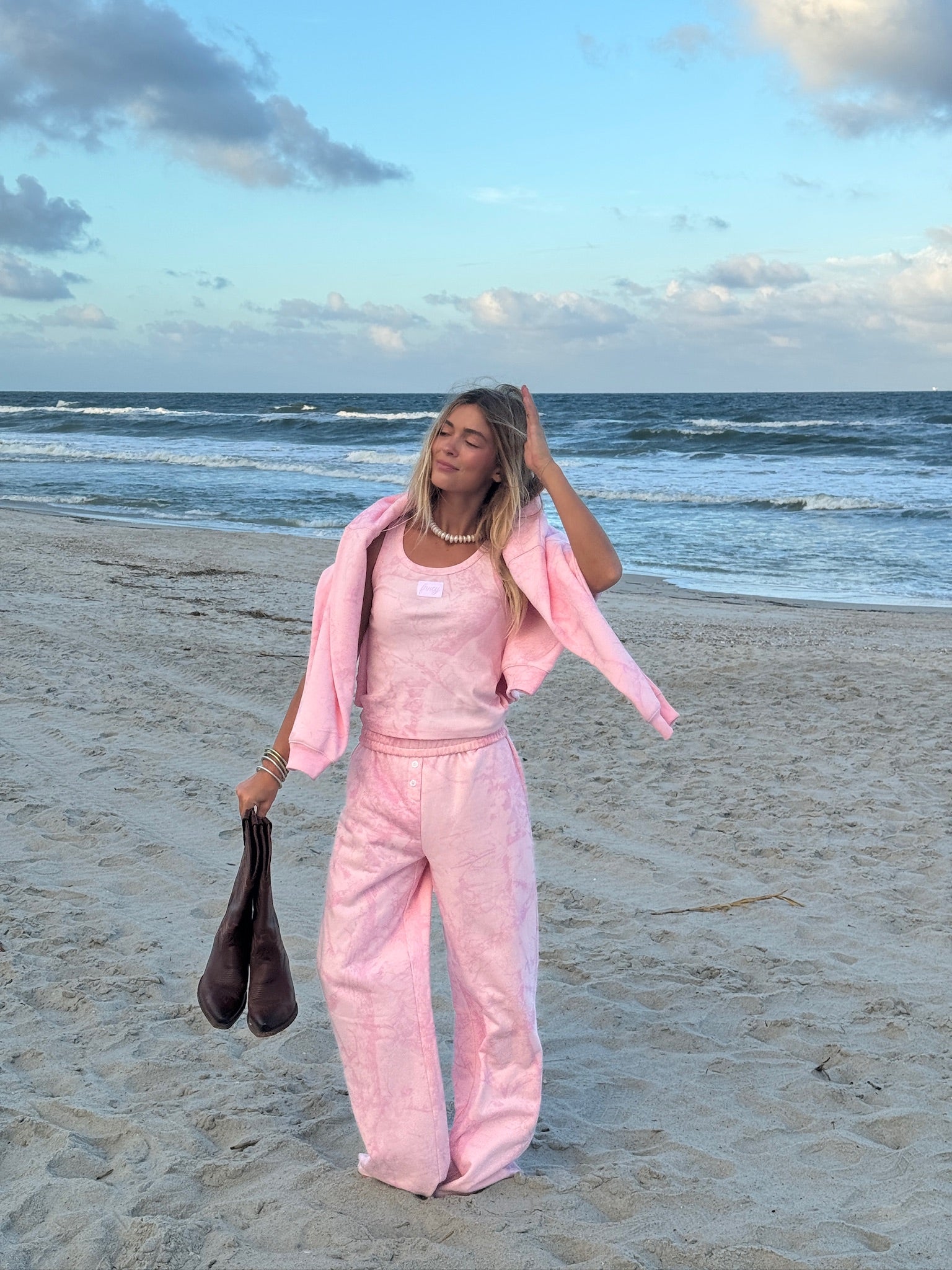 Fancy Fleece Lined Sweatpants - Pink Camo