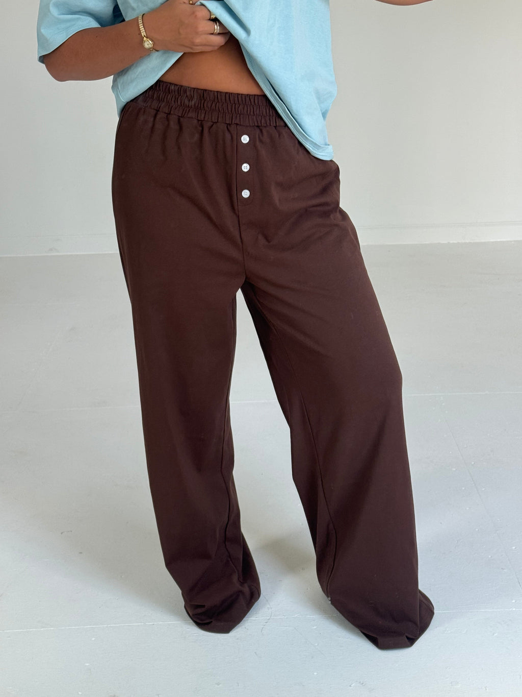 Fancy Button Pants - Chocolate