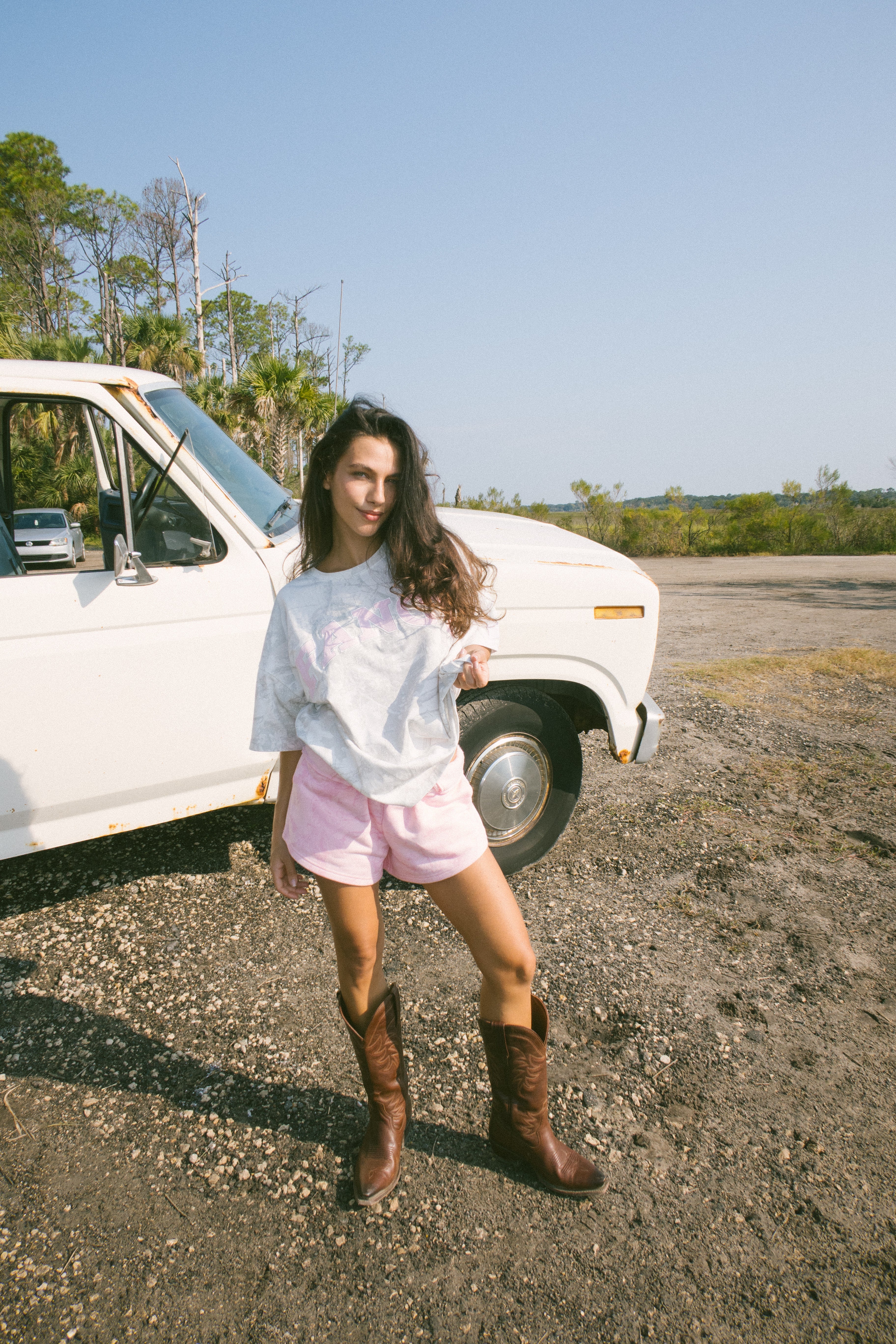Fancy Oversized Embroidered Tee - White Camo (PREORDER)