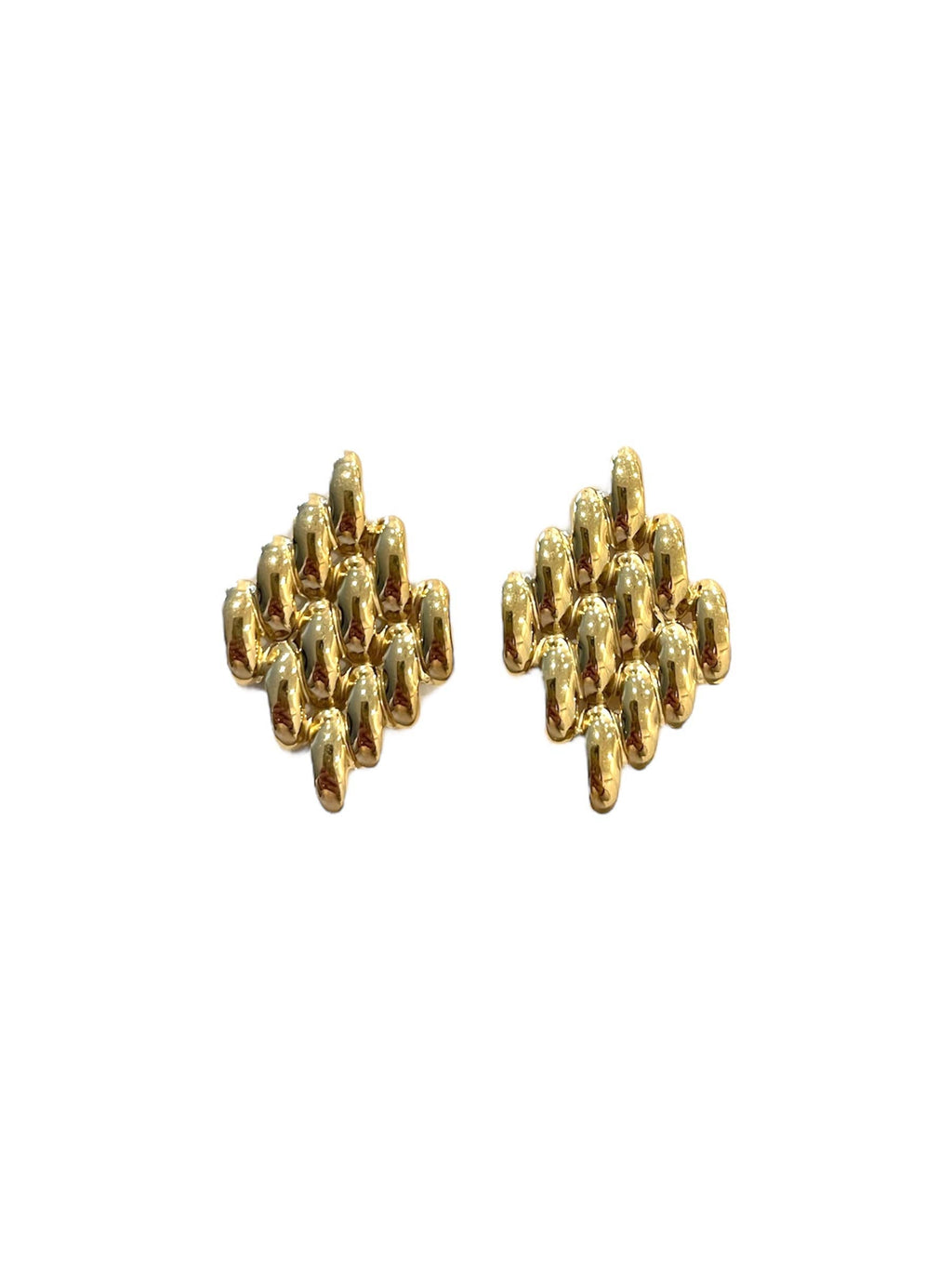 Gold Plated Woven Gold Stud Earrings
