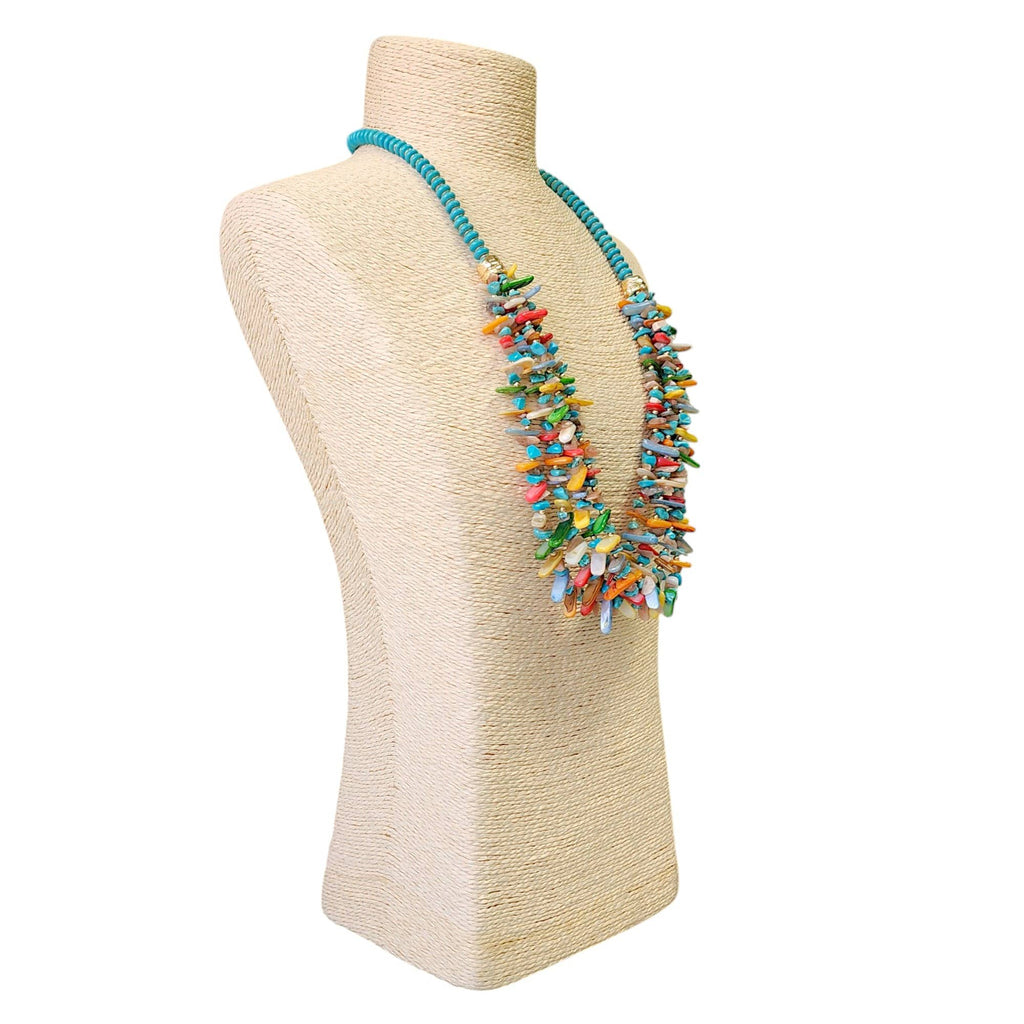 Beaded Boho Necklace - Turquoise
