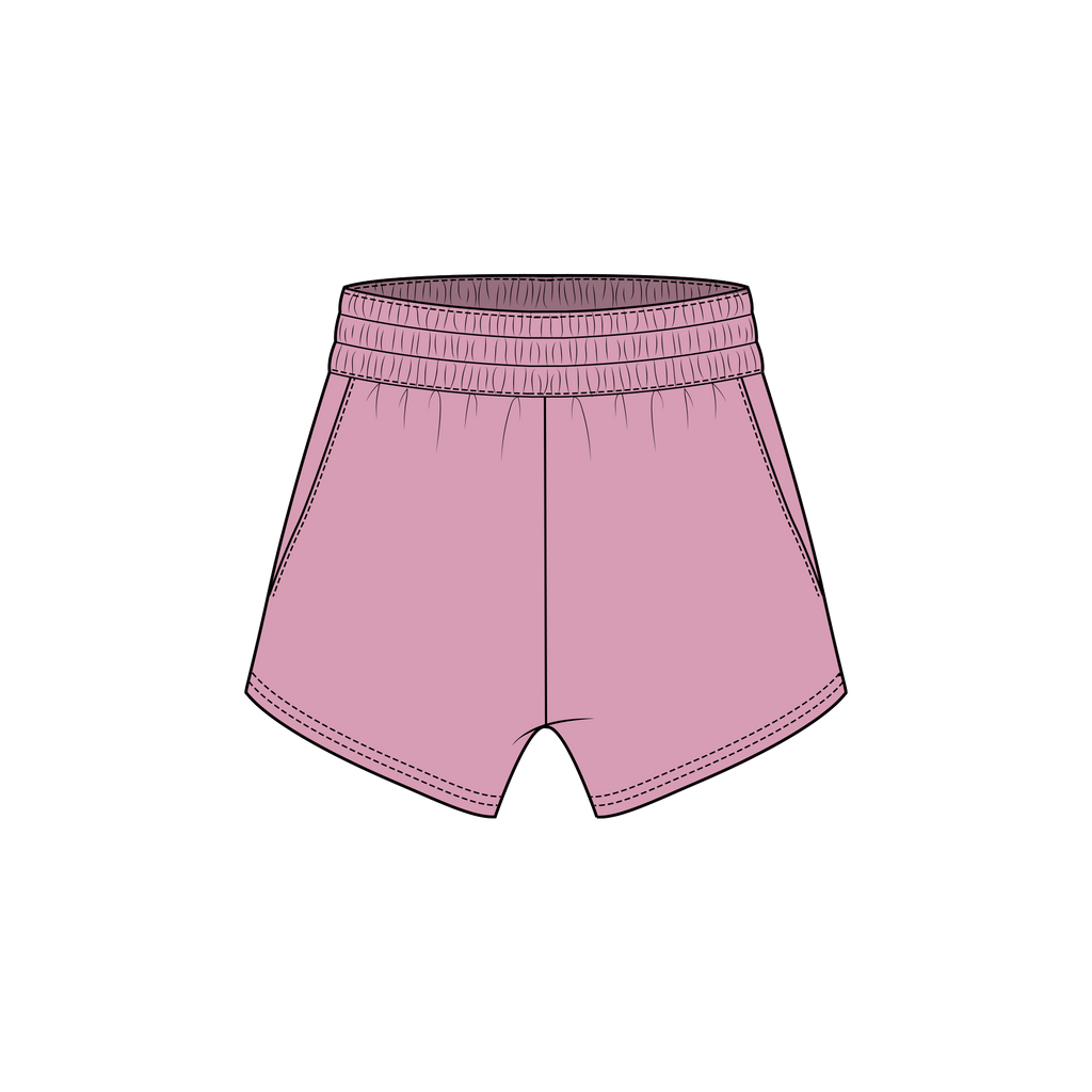Fancy Fleece Lined Mini Shorts - Powder Pink