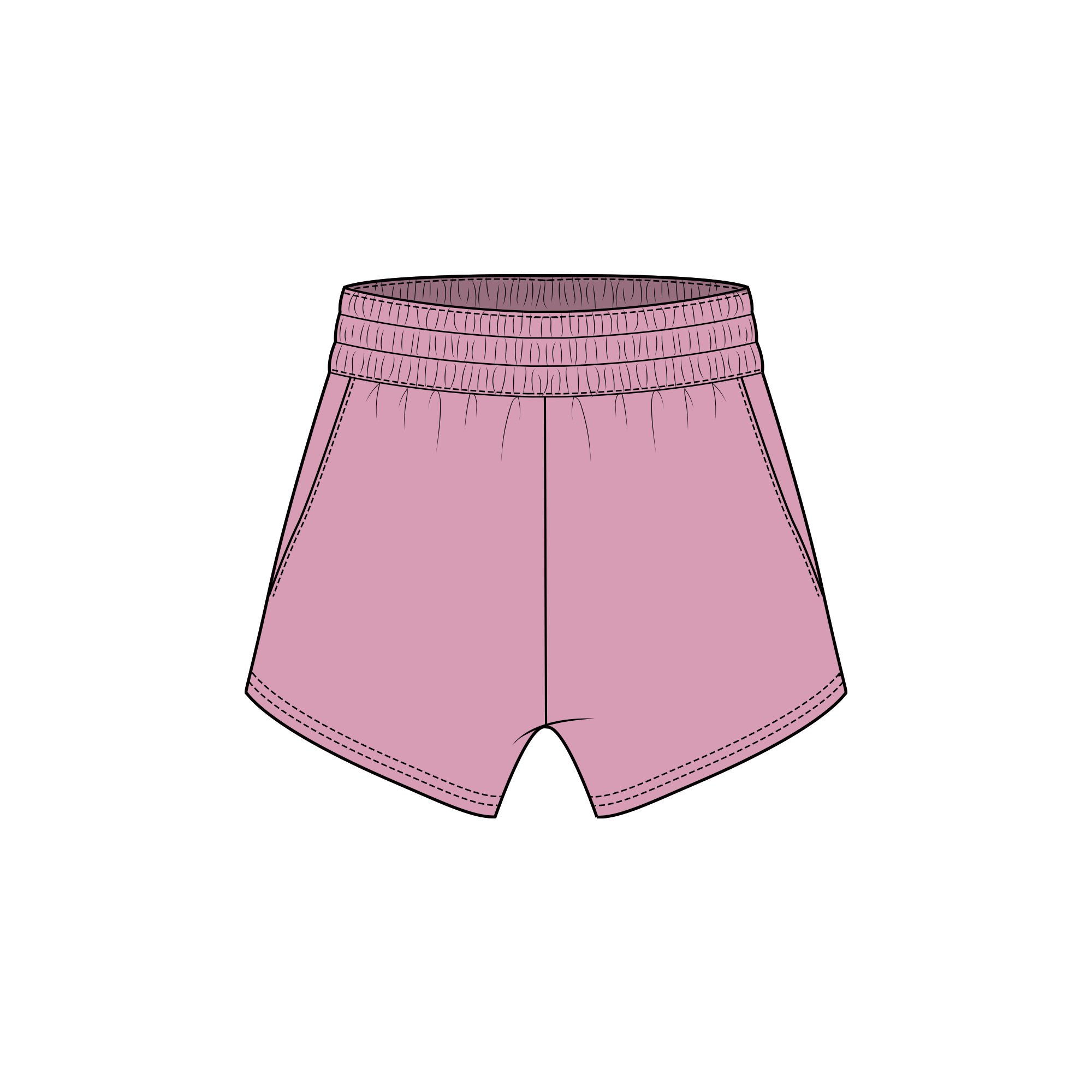 Fancy Fleece Lined Mini Shorts - Powder Pink