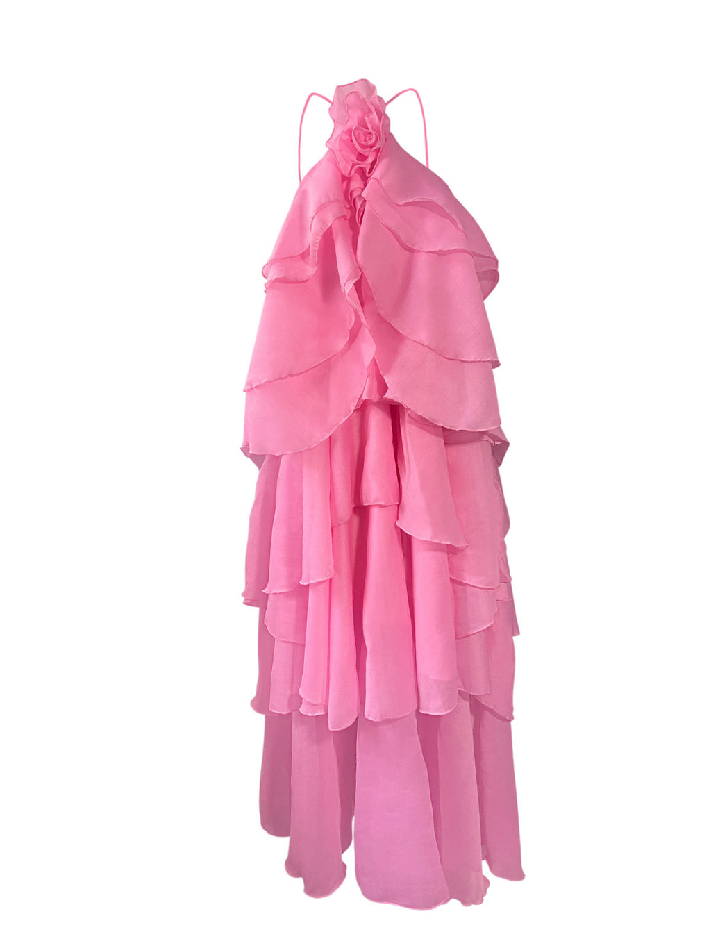 Arabella Floral Ruffle Maxi Dress - Pink