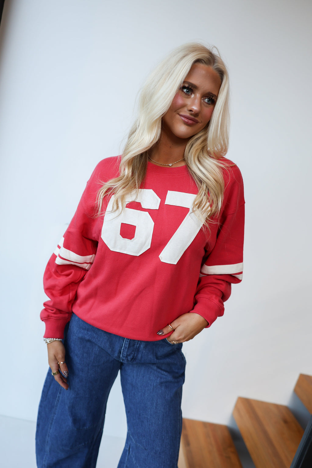 Tori Crewneck Pullover - Dusty Red