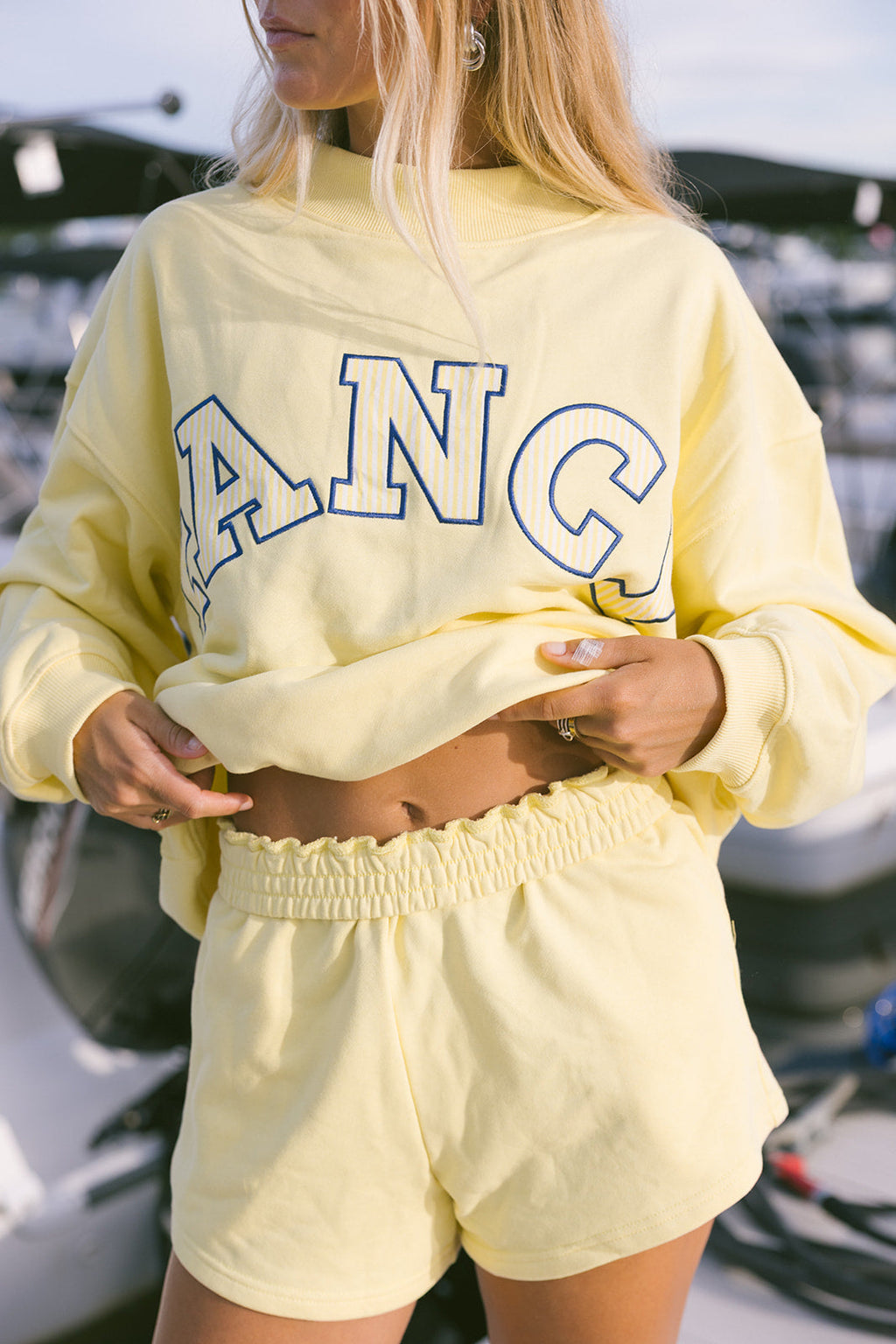 Fancy Oversized Terry Mockneck - Malibu Yellow