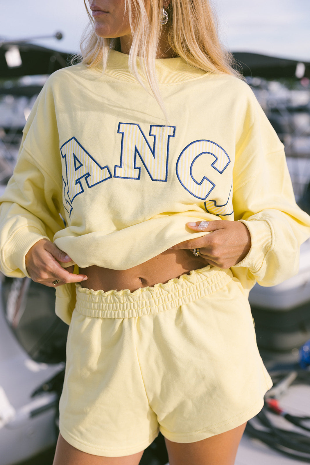 Fancy Oversized Terry Mockneck - Malibu Yellow