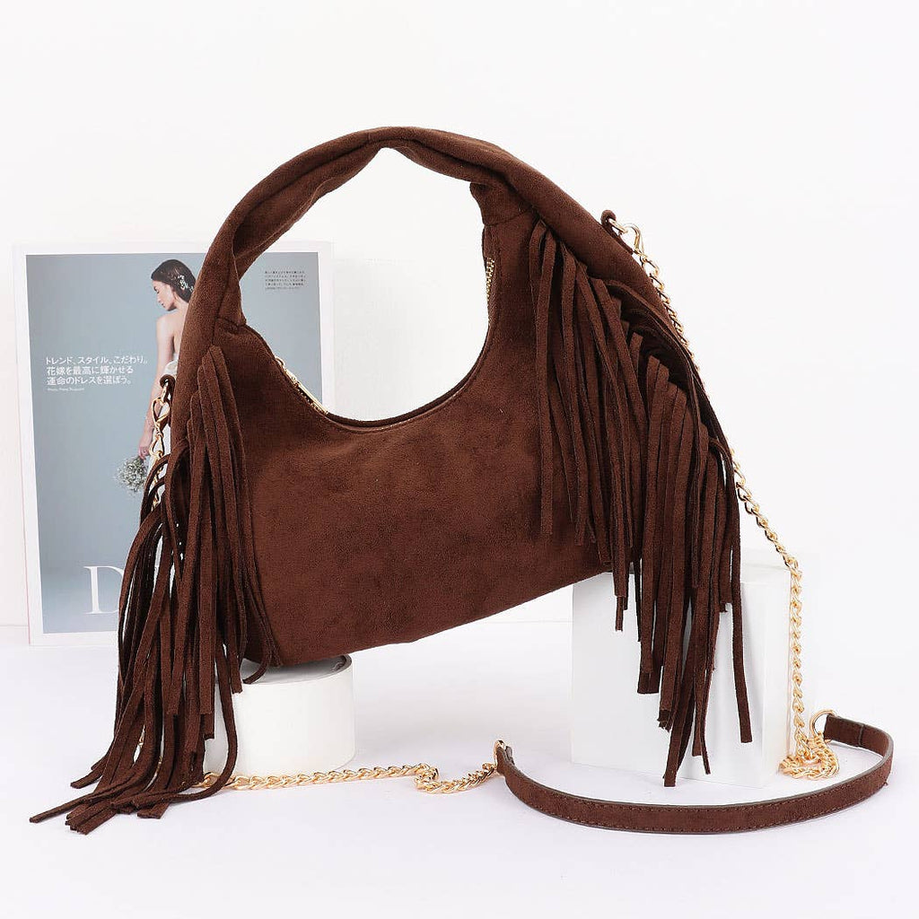 Brown Fringe Purse