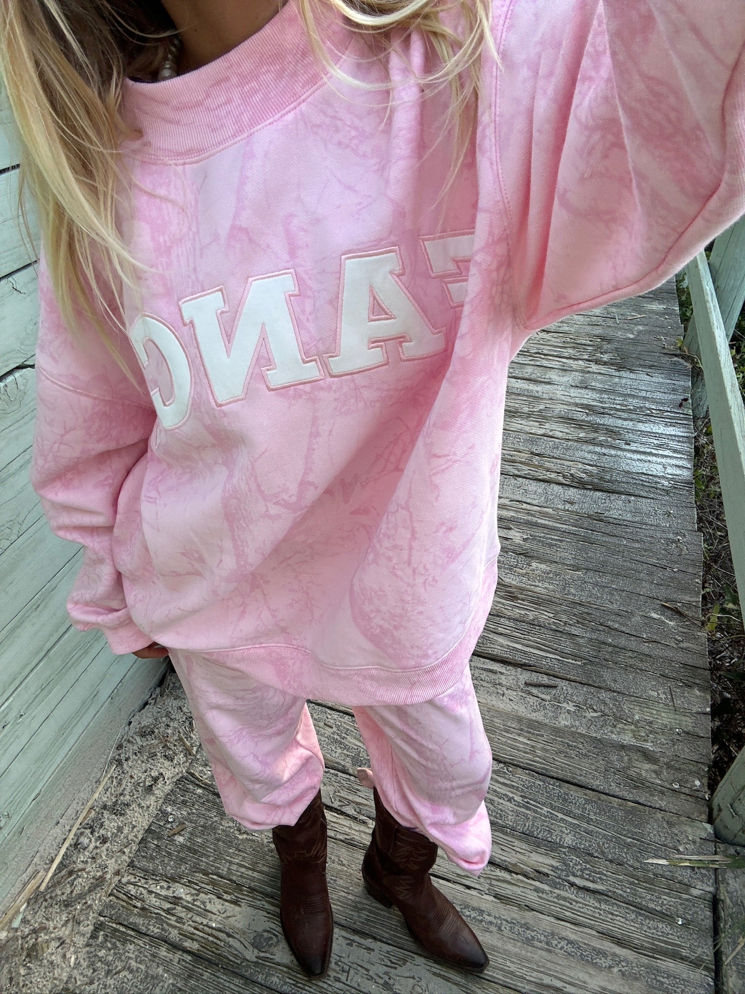 Fancy Oversized Fleece Mockneck - Pink Camo (PREORDER)