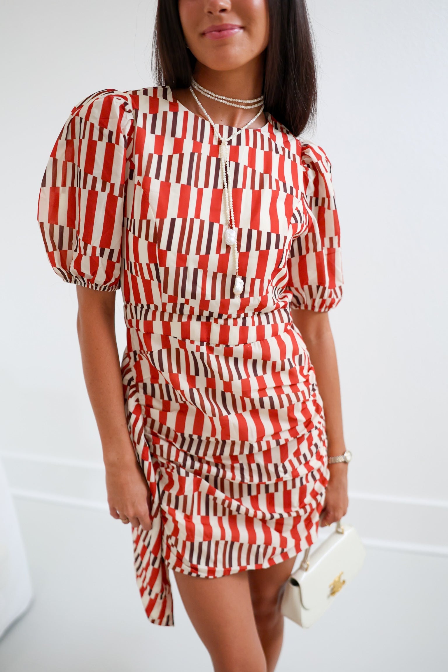 Miley Puff Sleeve Mini Dress - Burnt Orange