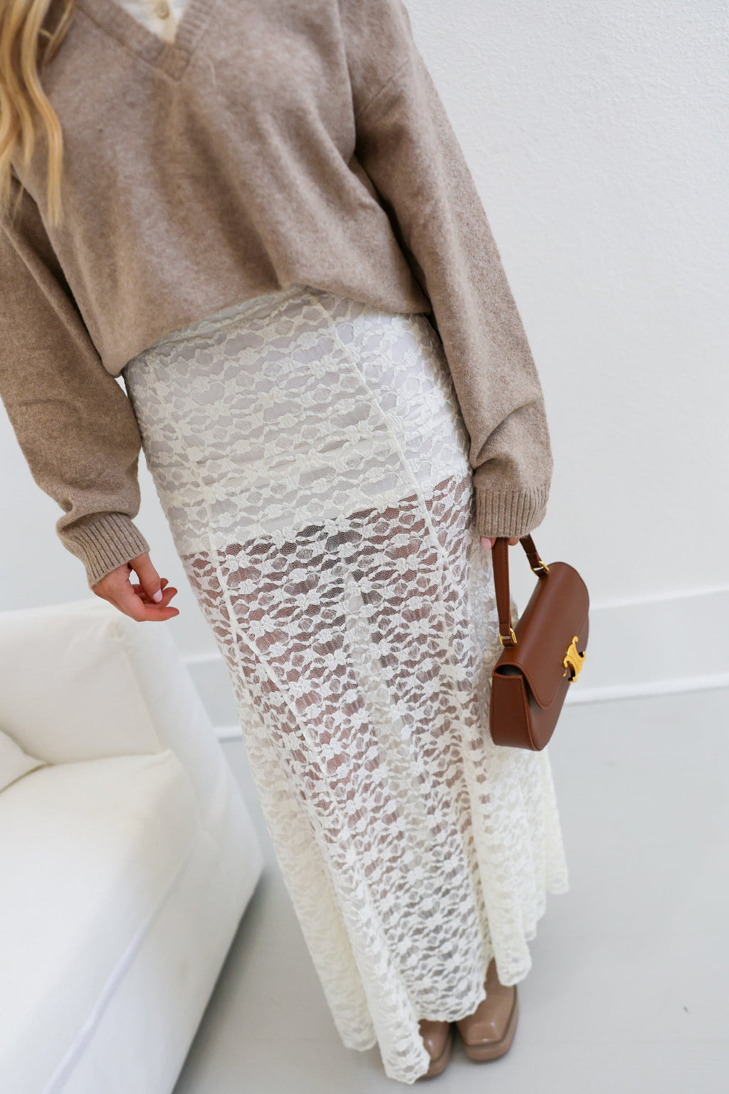 Lacey Maxi Skirt - Ivory