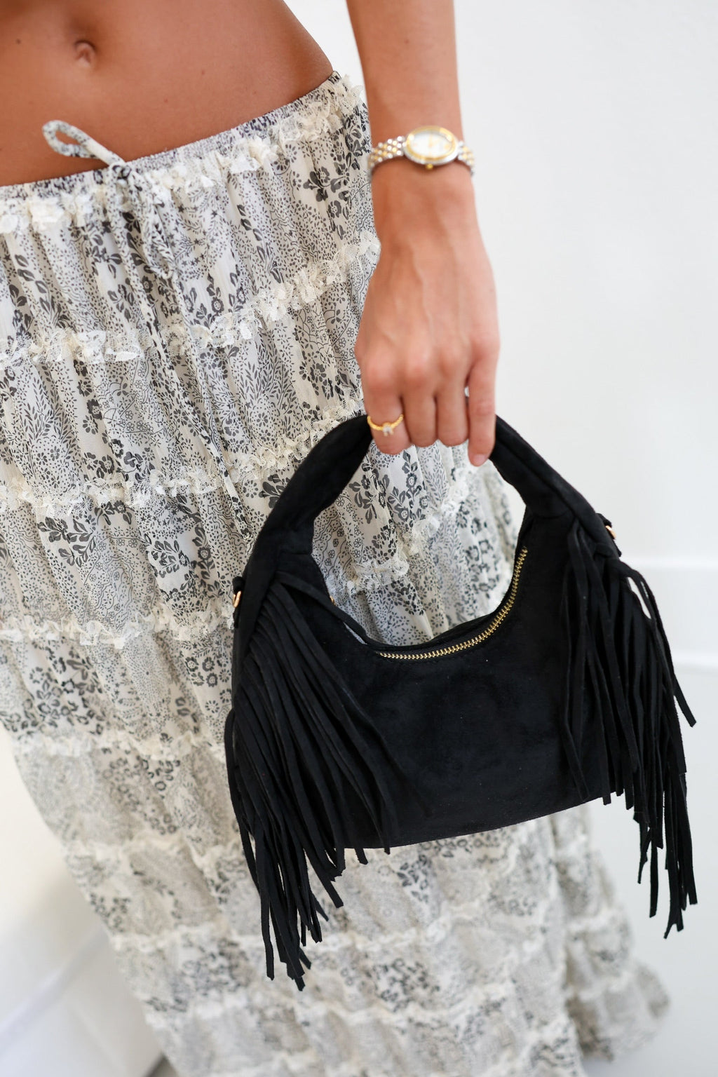 Black Fringe Purse