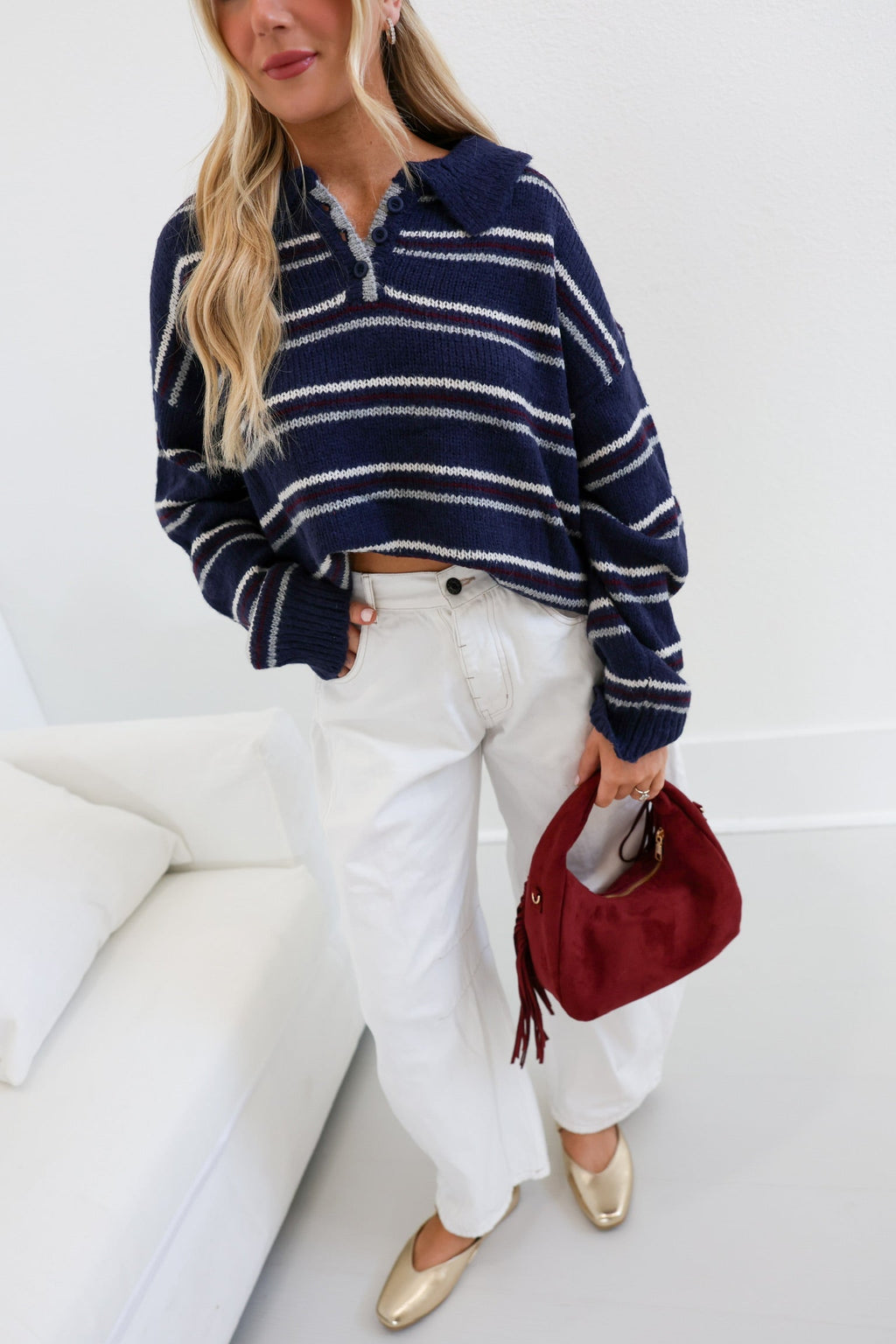 Burgundy Fringe Purse