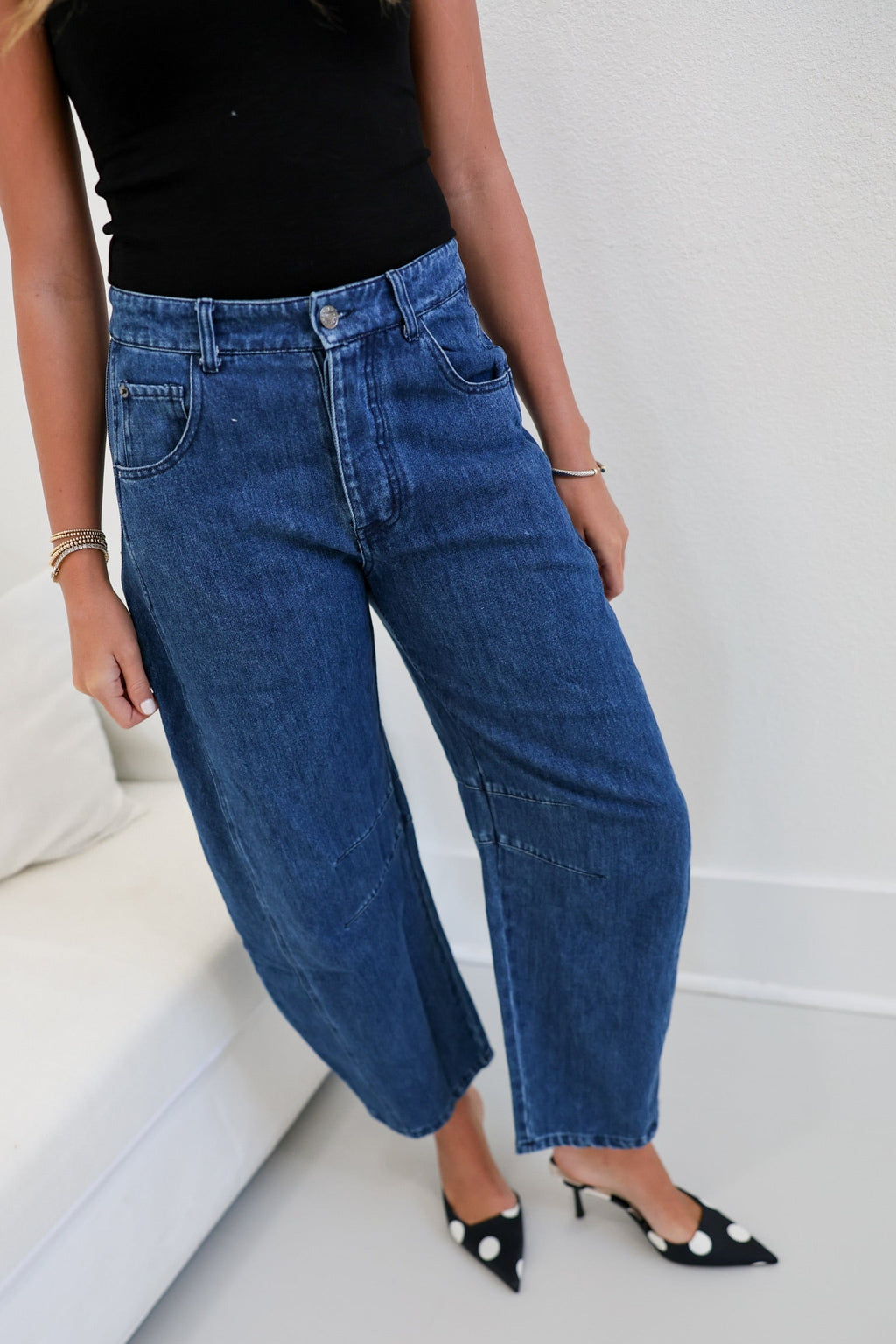 Susan Denim Barrel Jeans - Denim