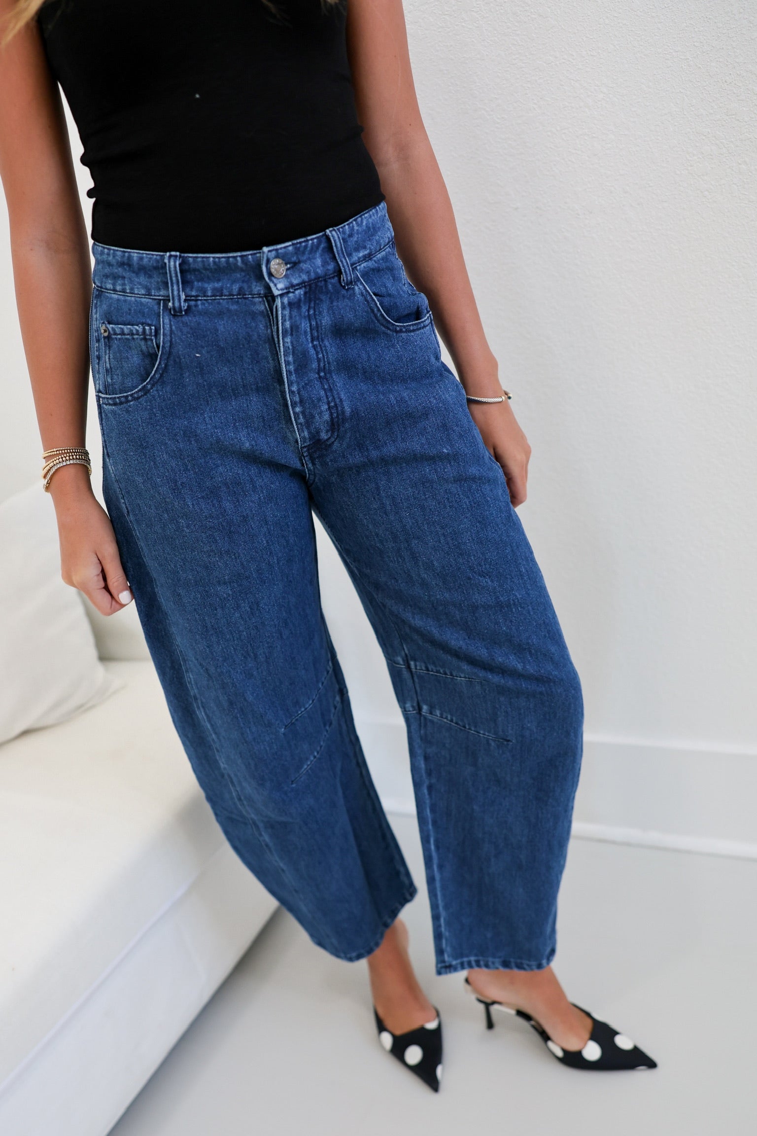 Susan Denim Barrel Jeans - Denim