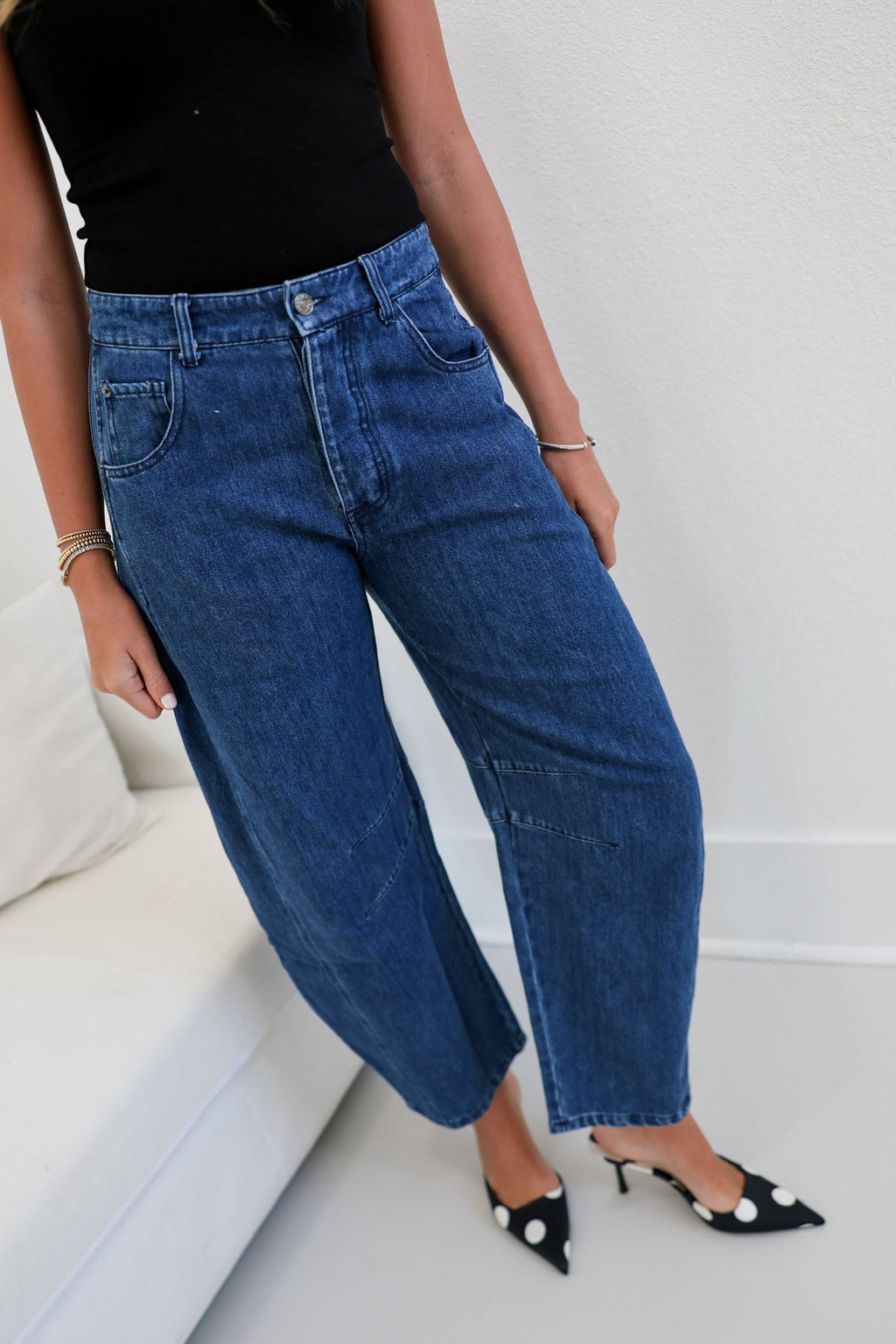 Susan Denim Barrel Jeans - Denim