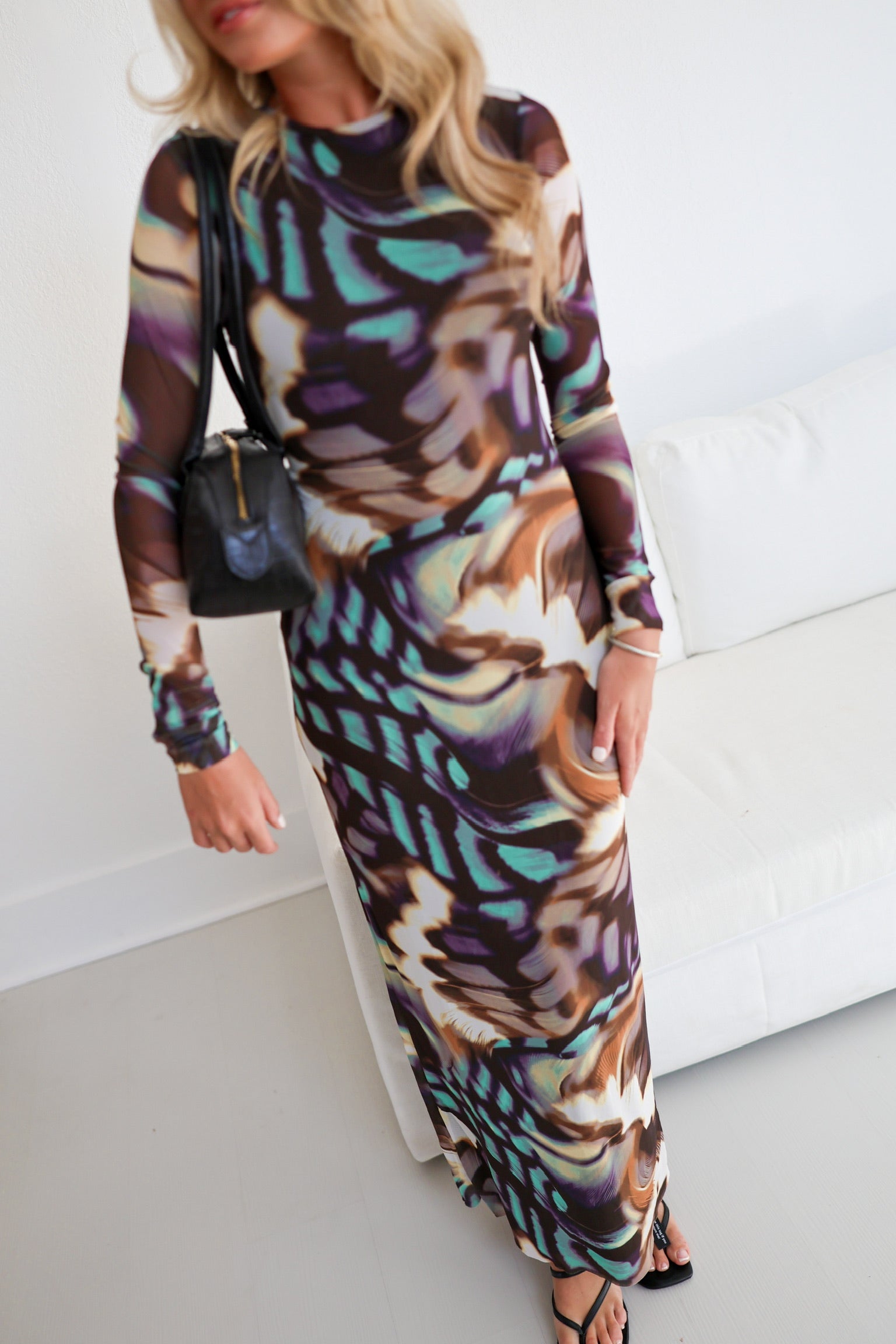 Brylee Maxi Dress - Feather Swirl