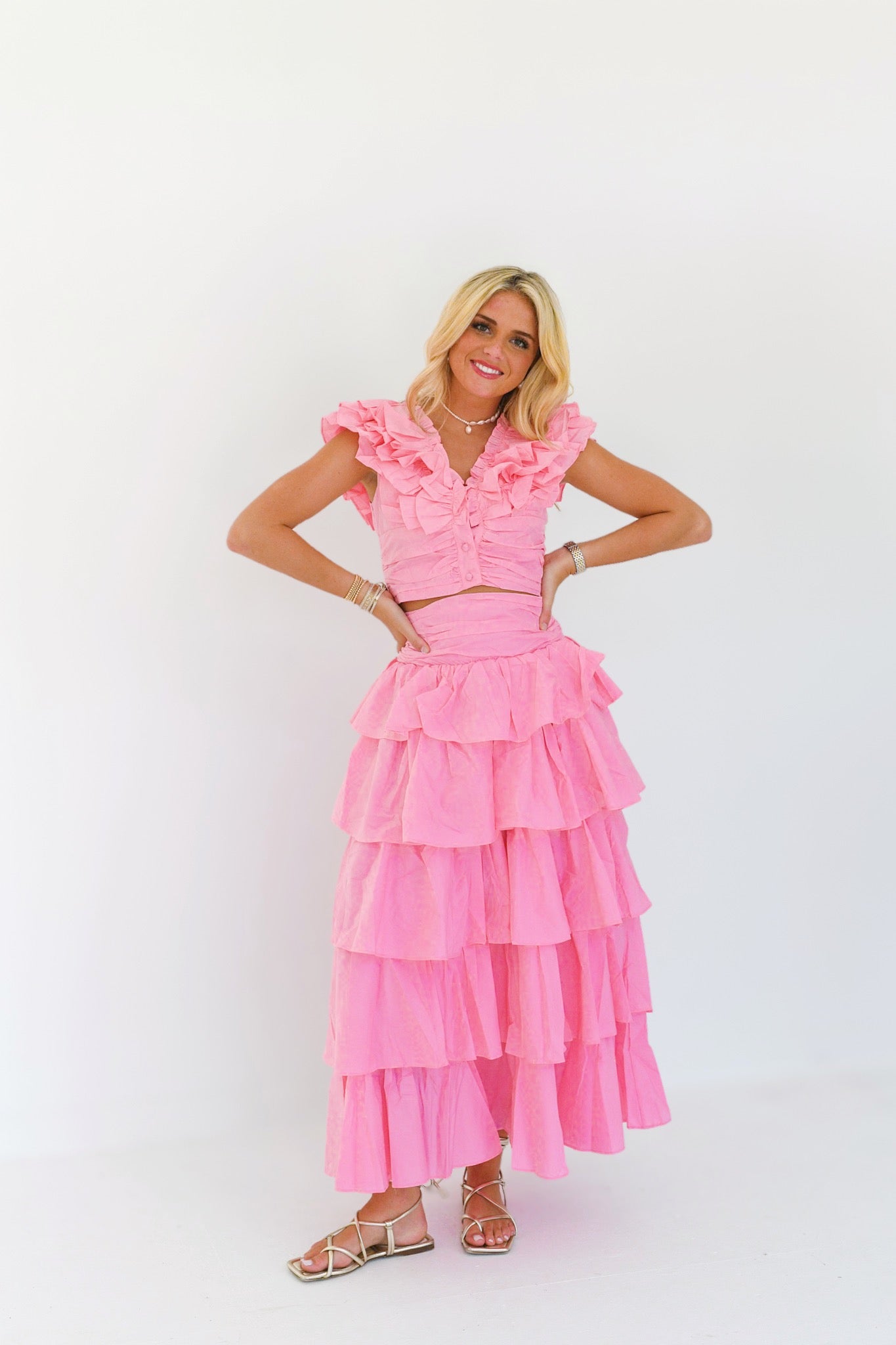 Kelsi Ruffle Set - Pink