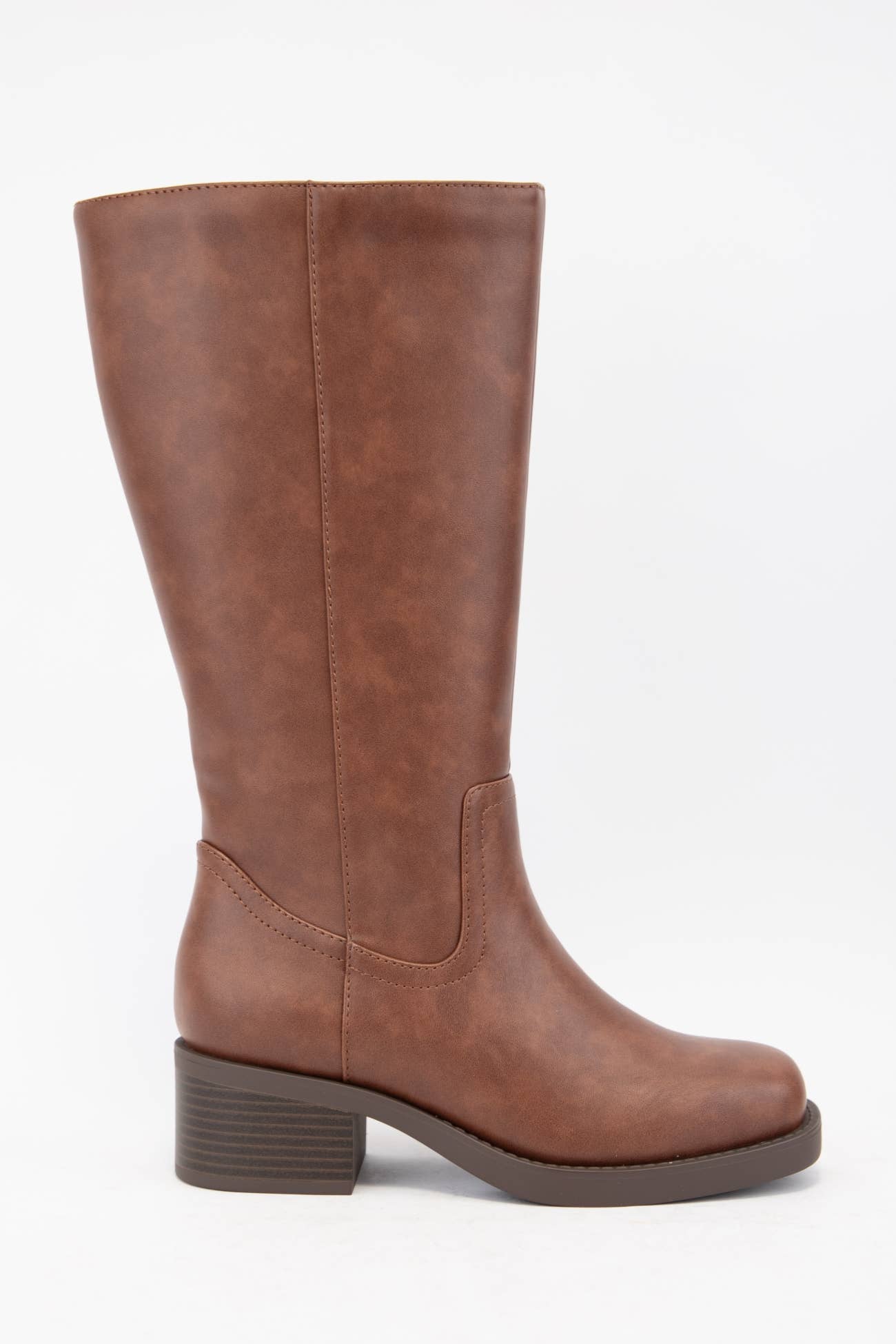 Madi Knee High Boots - Cognac