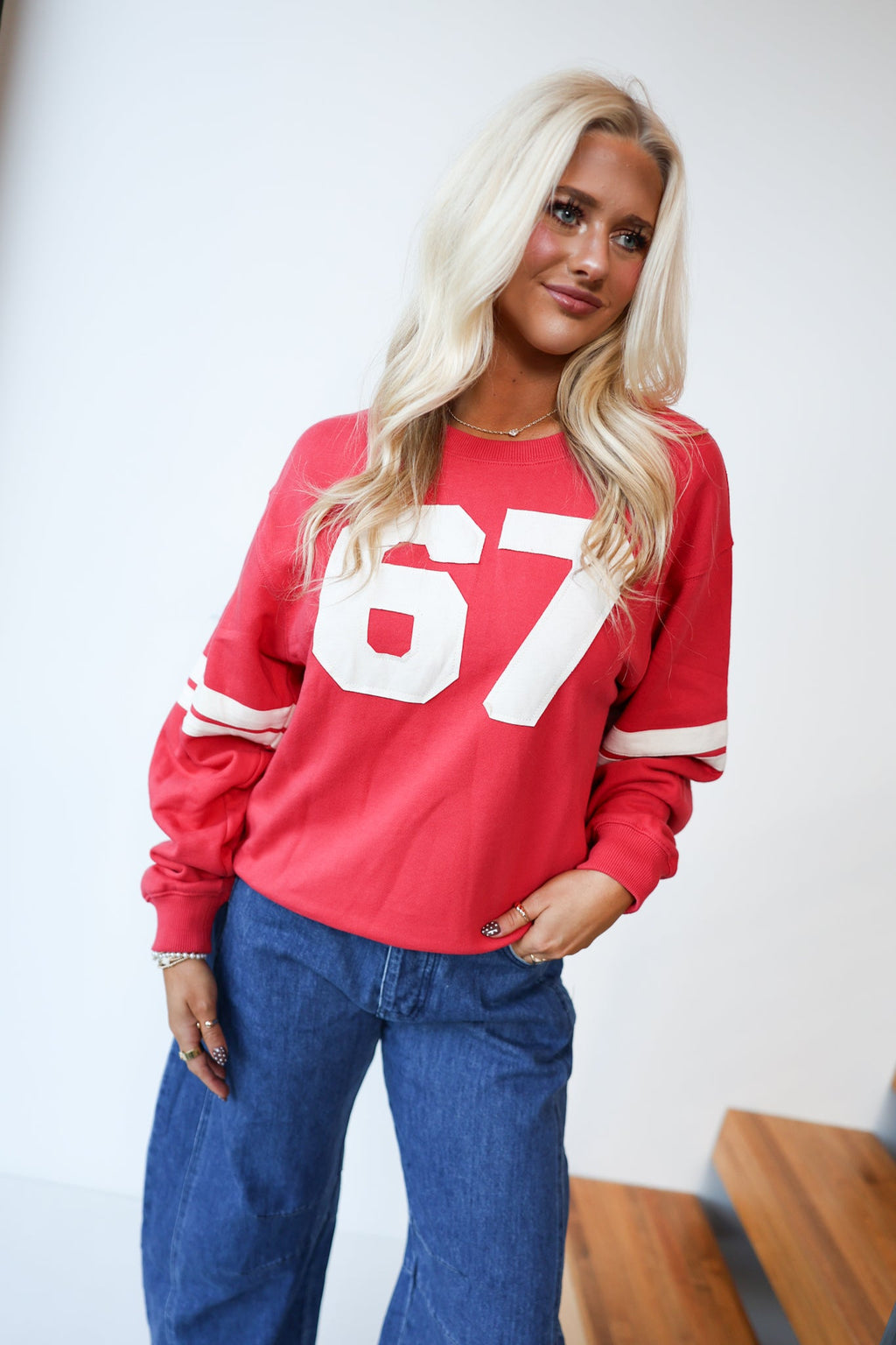 Tori Crewneck Pullover - Dusty Red