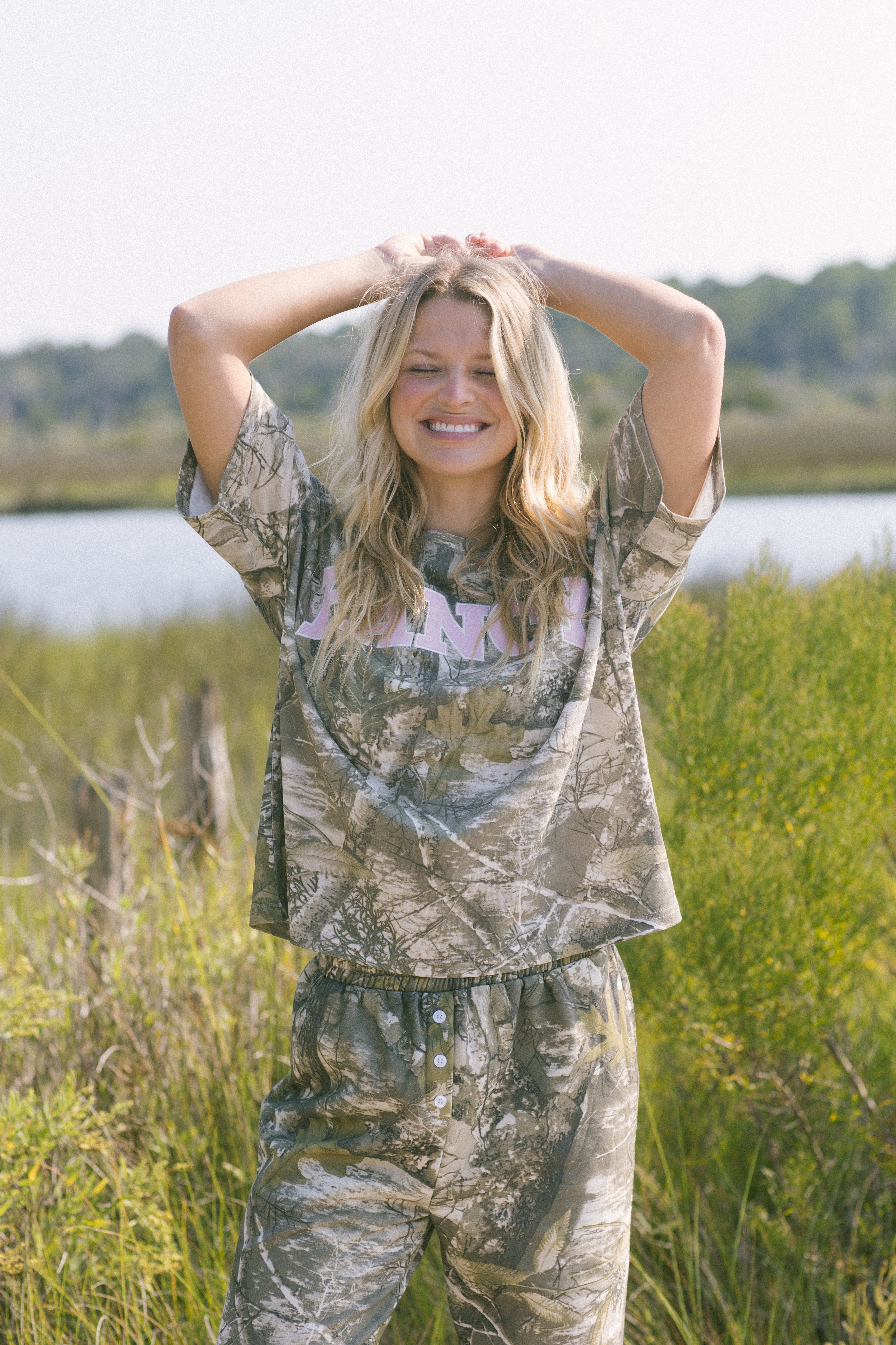 Fancy Oversized Embroidered Tee - Camo (PREORDER)