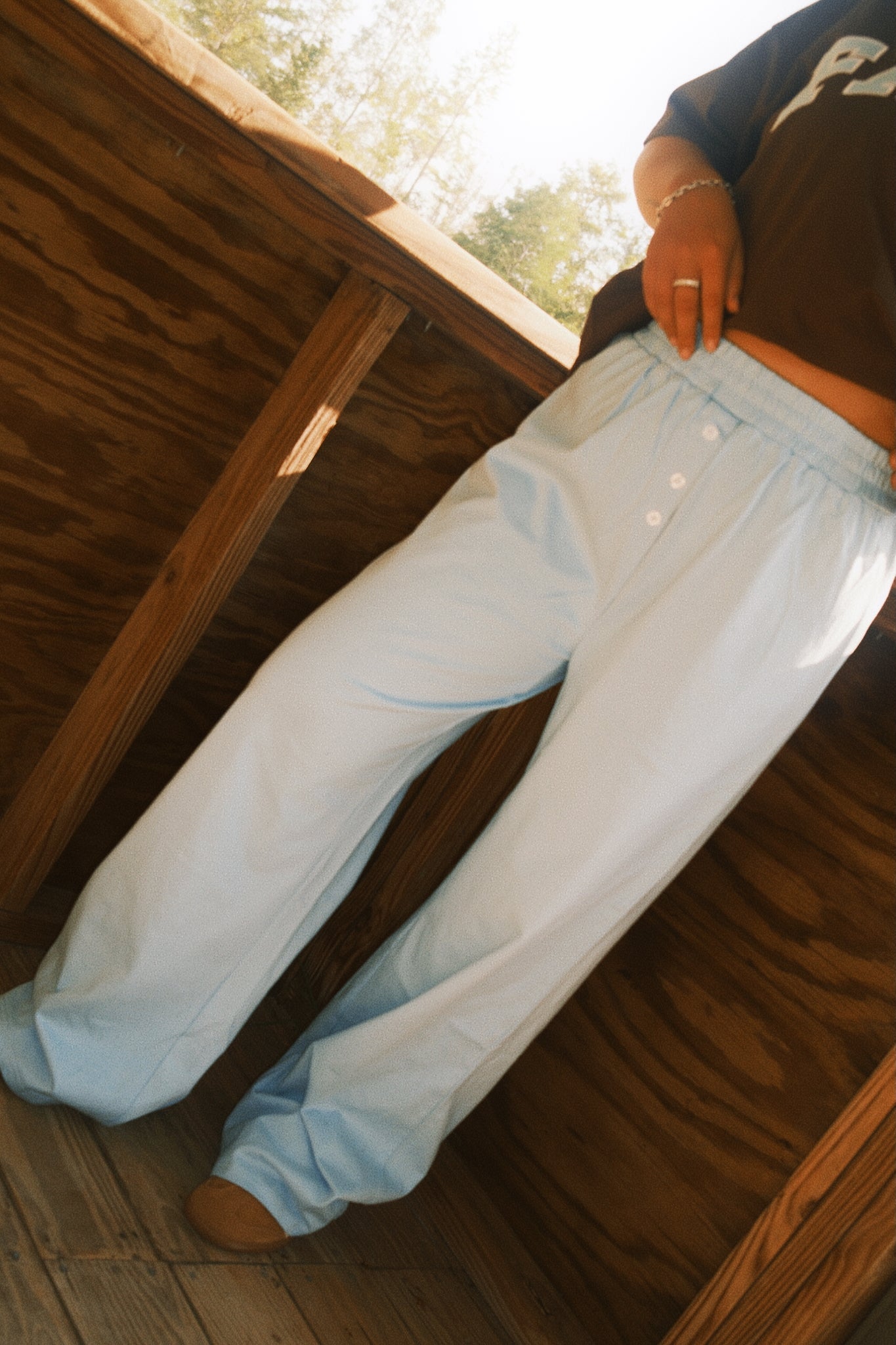 Fancy Button Pants - Glacier