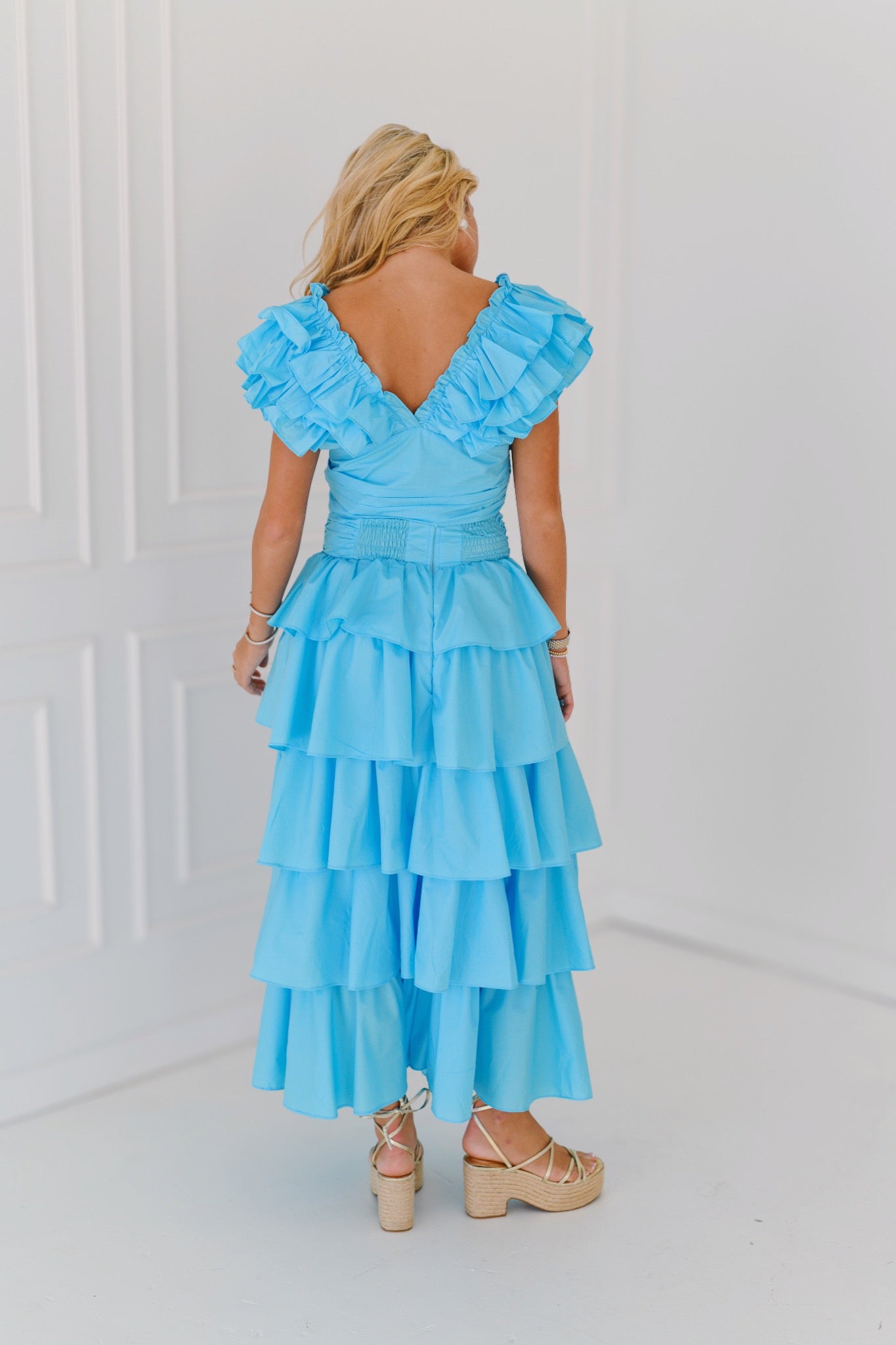 Tara Ruffle Skirt Set - Blue