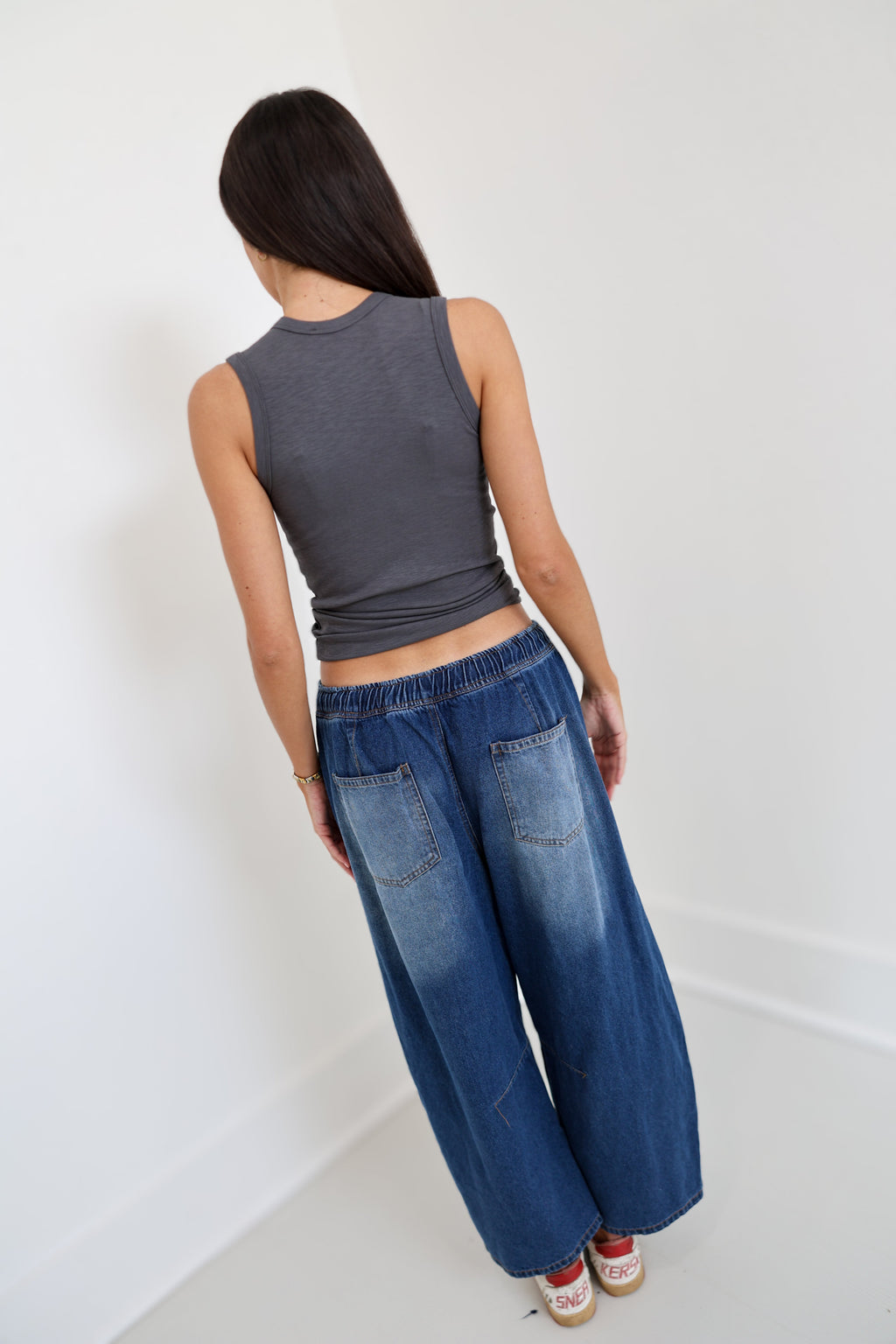 Whitney Barrel Denim Pants - Dark Denim