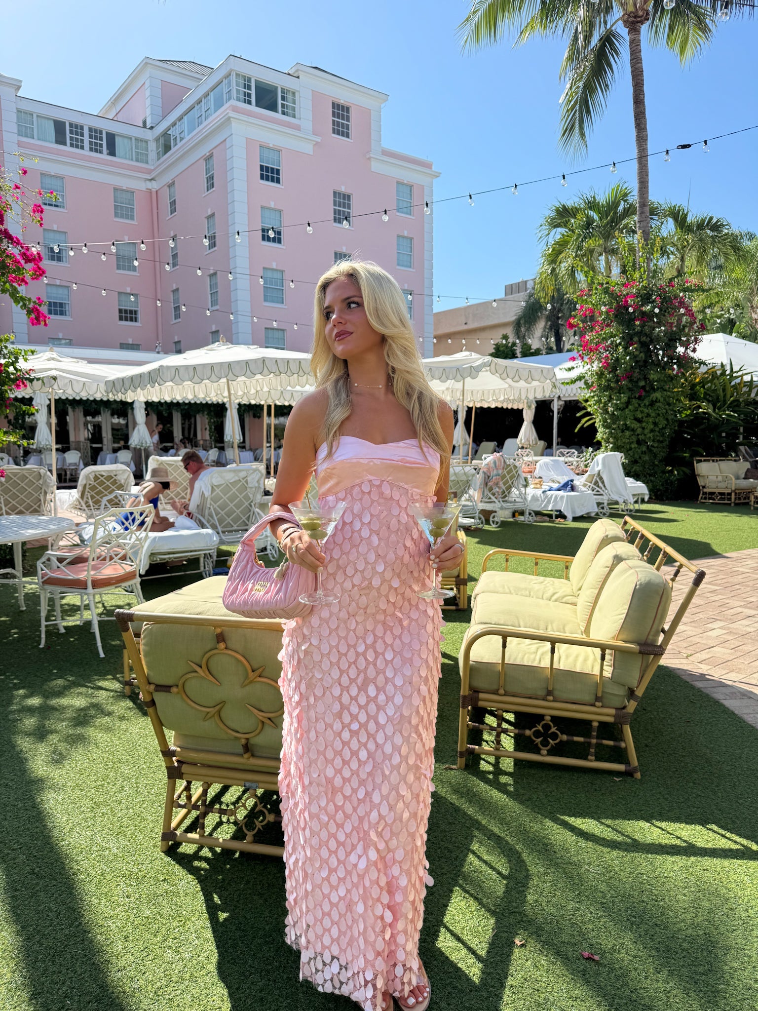 Sally Textured Tube Dress - Pink