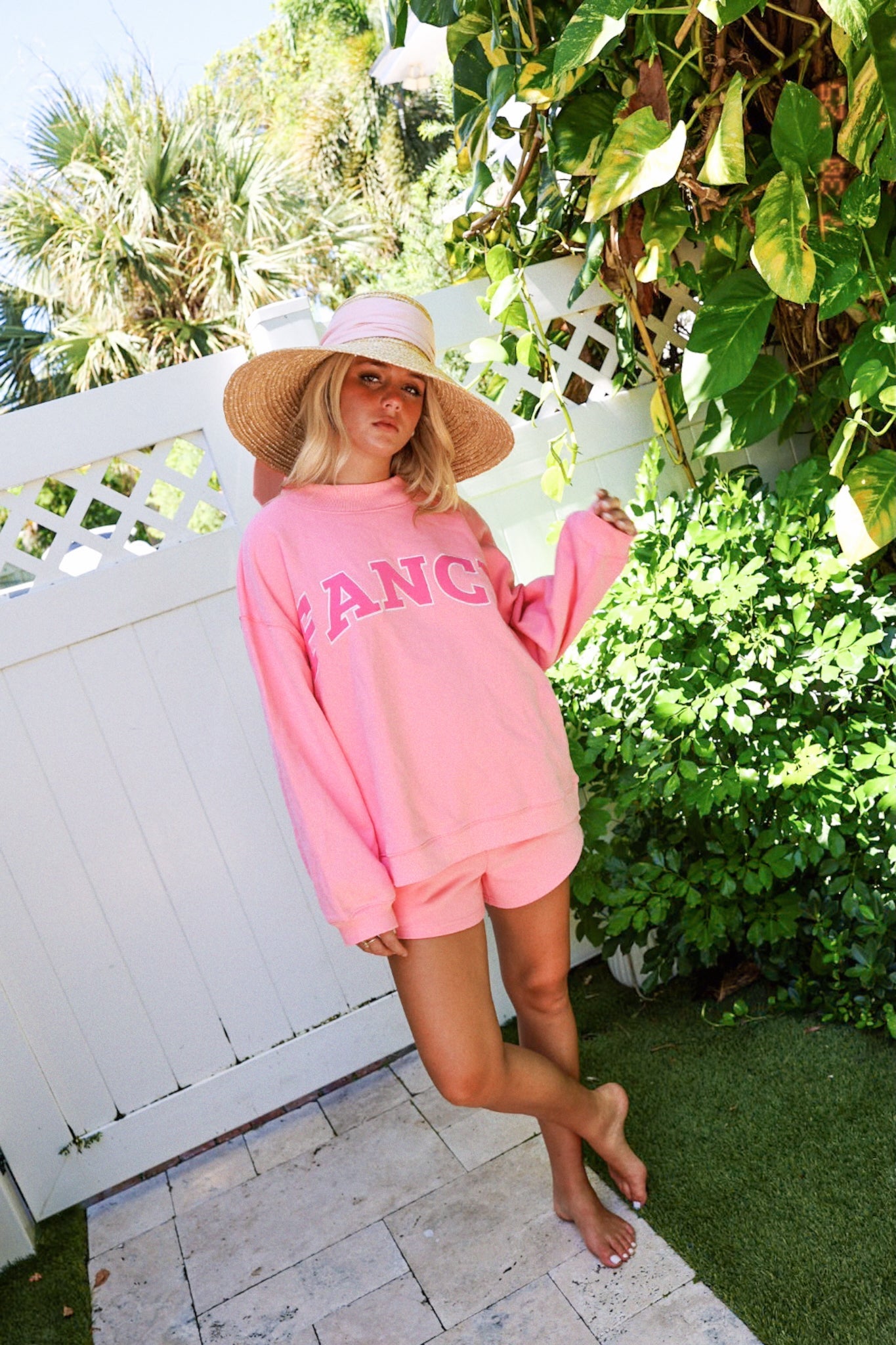 Fancy Fleece Lined Mini Shorts - Hibiscus