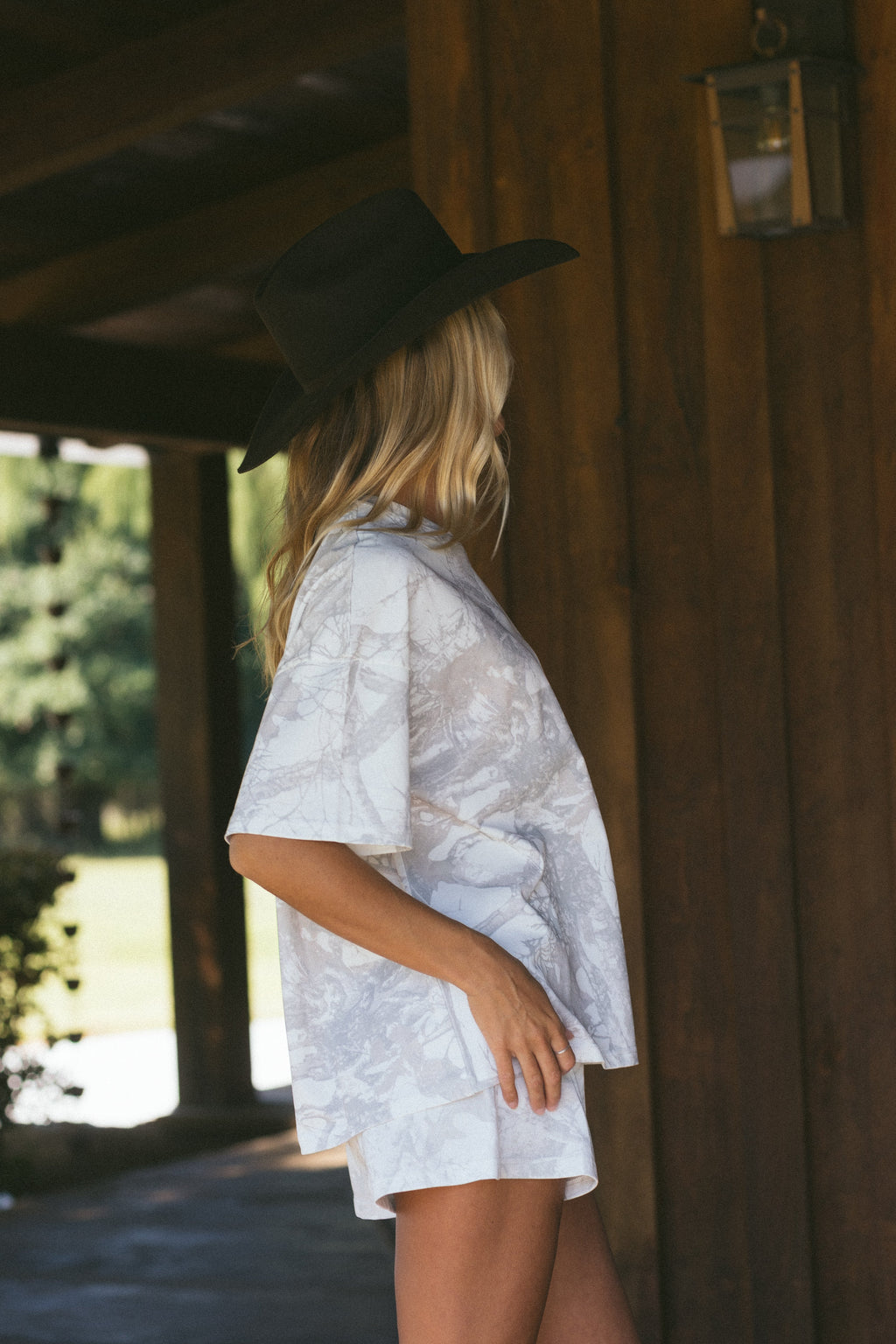 Fancy Oversized Cursive Tee - White Camo