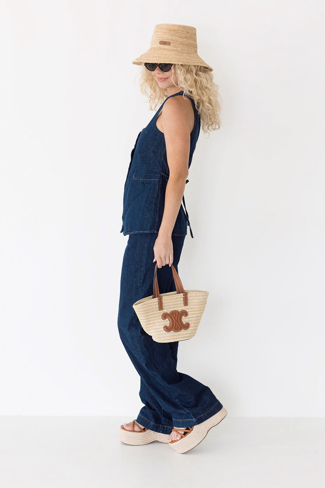 Lyric Sleeveless Denim Top- Demin