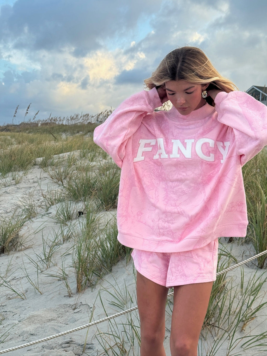 Fancy Oversized Fleece Mockneck - Pink Camo (PREORDER)